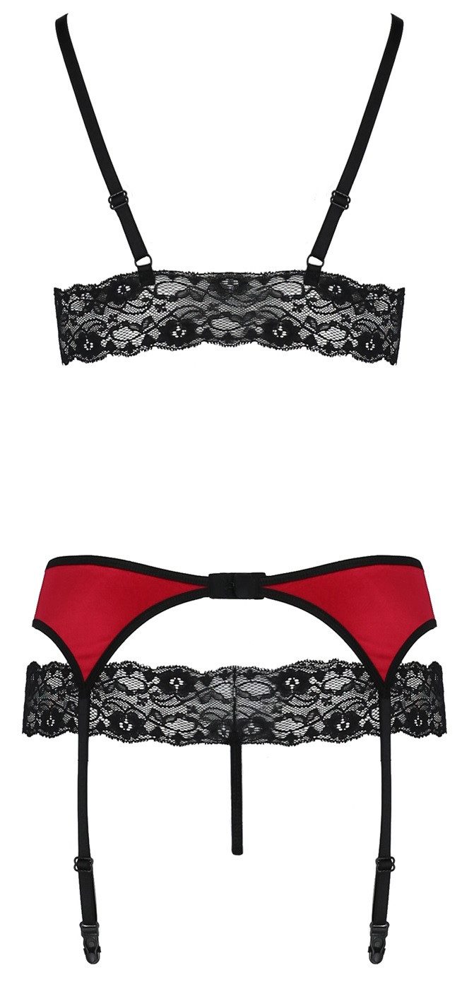 Casmir Set: Bügelloser BH mit sexy Strumpfgürtel und String