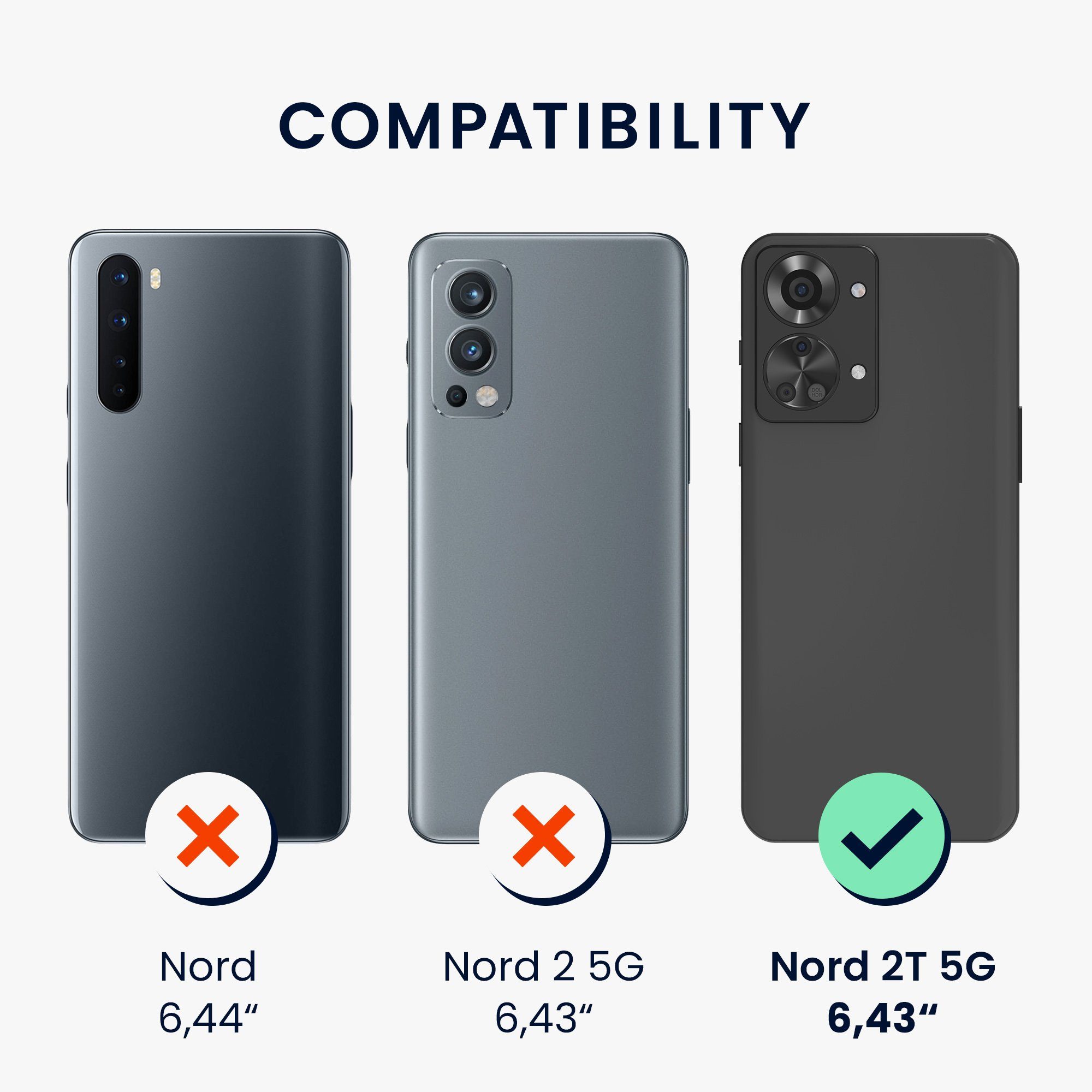 kwmobile Handyhülle Handyhülle für OnePlus Nord 2T 5G Hülle, Weiches Handy Silikon Case - Schutzhülle Cover