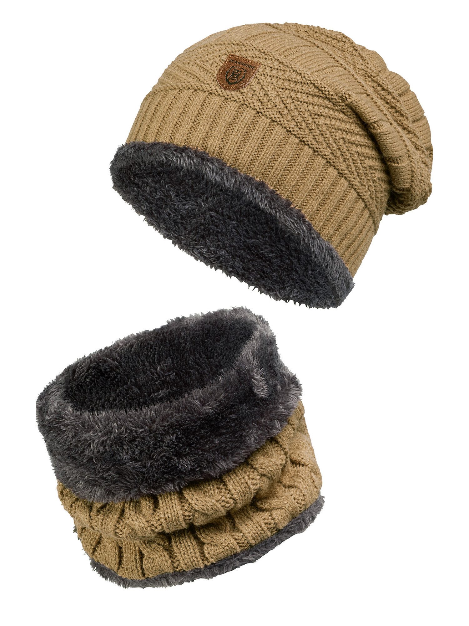 Indicode Strickmütze Herren Siracusa Strickmütze Herrenmütze Set (2-St) Set aus Mütze & Schal