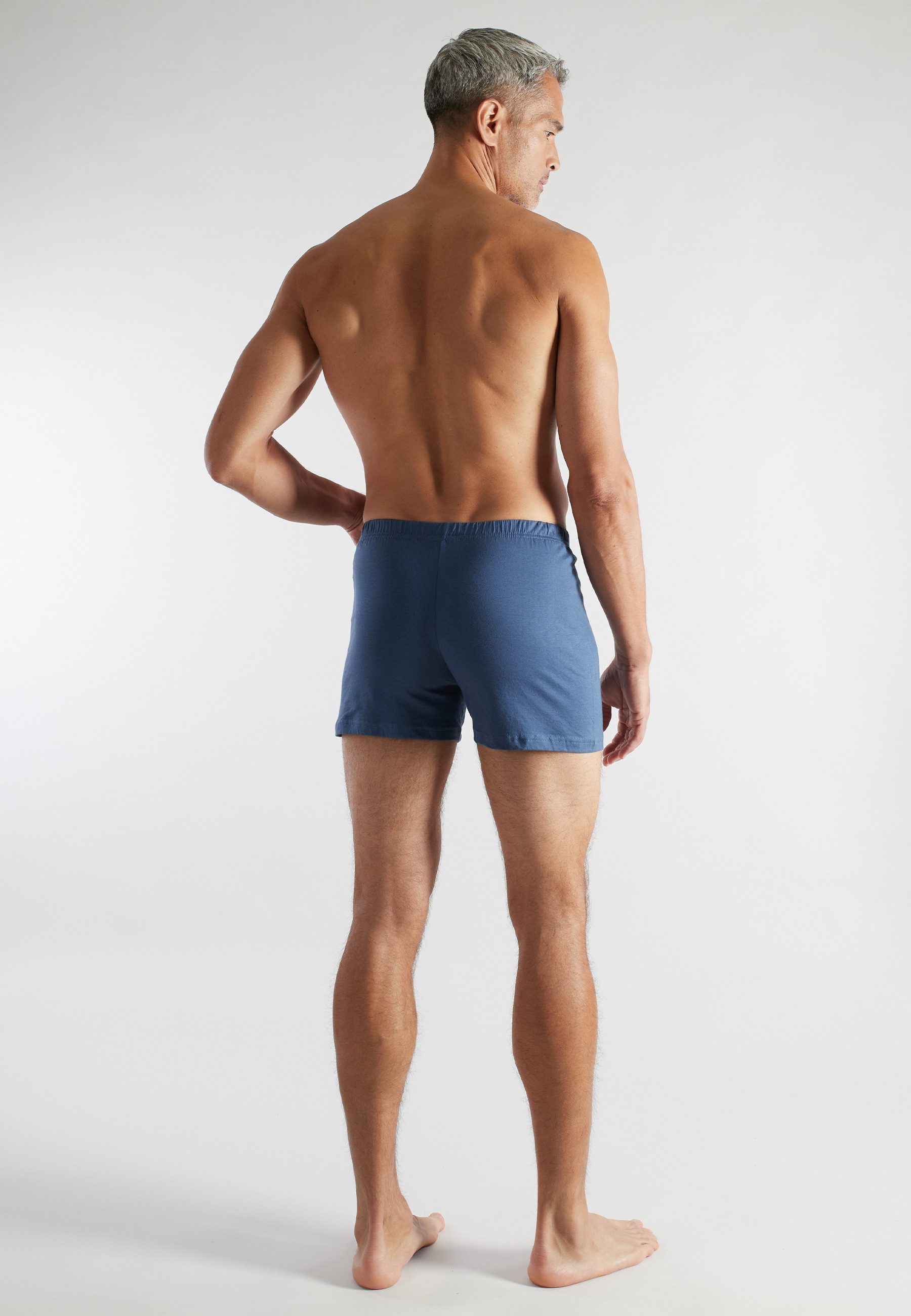 CECEBA Boxershorts CECEBA Herren Boxershort blau uni 2er Pack (2-St)