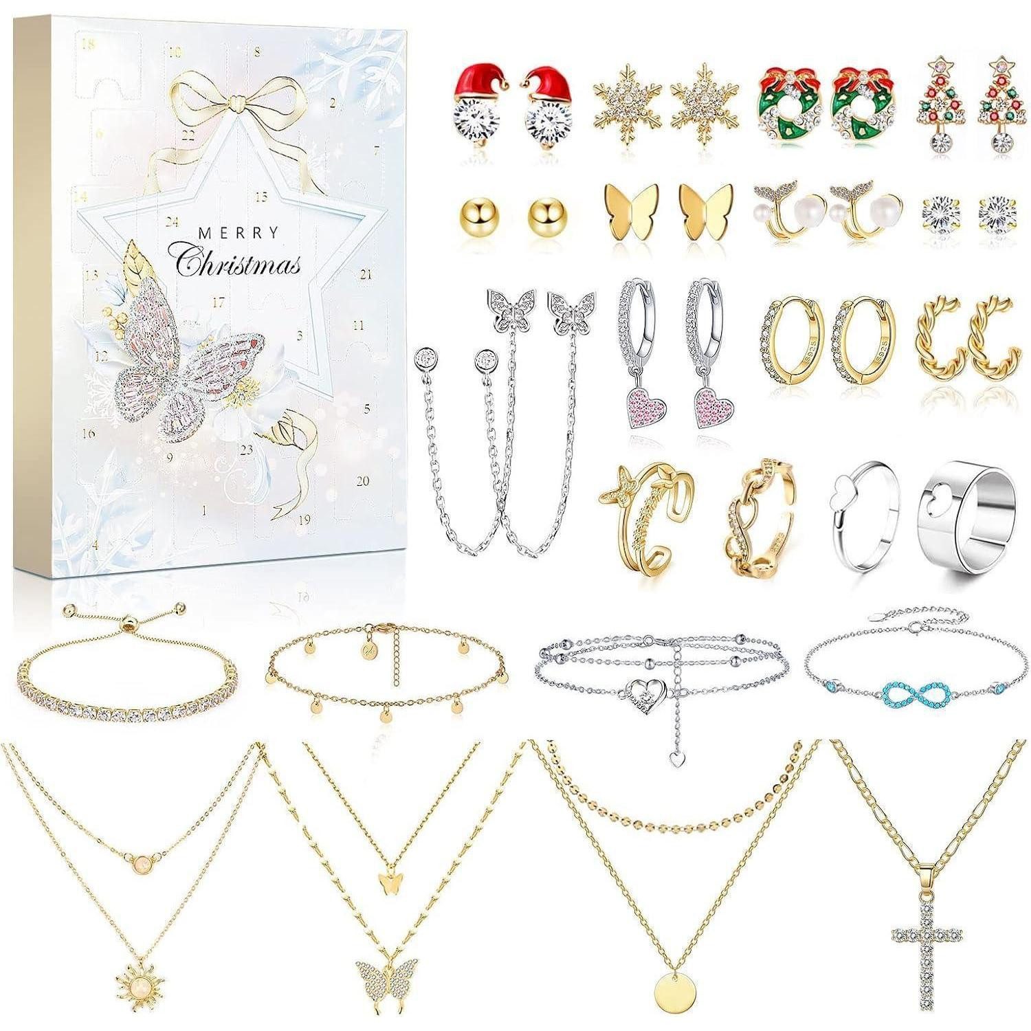 LuxusKollektion Schmuck-Adventskalender Schmuck Adventskalender 2024 Weihnachtskalender Damen Mädchen 24
