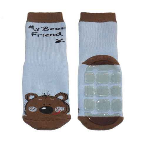 WERI SPEZIALS Strumpfhersteller GmbH ABS-Socken Kinder ABS-Socken >>My Bear Friend<< aus Baumwolle mit Frottee