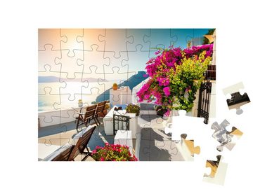 puzzleYOU Puzzle Sonnenuntergang auf Santorini, Griechenland, 48 Puzzleteile, puzzleYOU-Kollektionen Mittelmeer