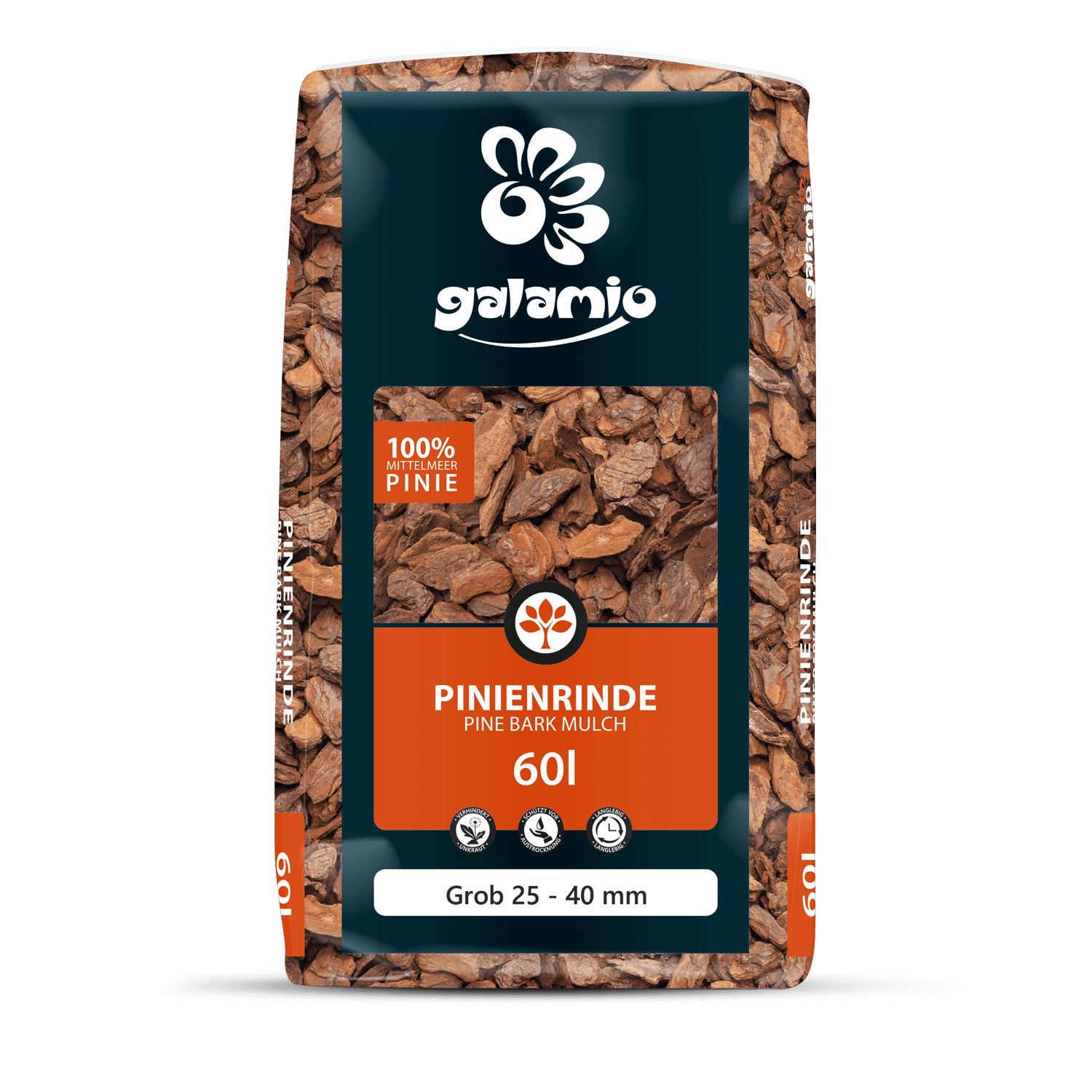 GALAMIO Pinienrinde Rindenmulch Pinie Grob 25-40 mm, (Paket, 1-St) – Bild 3 von 5