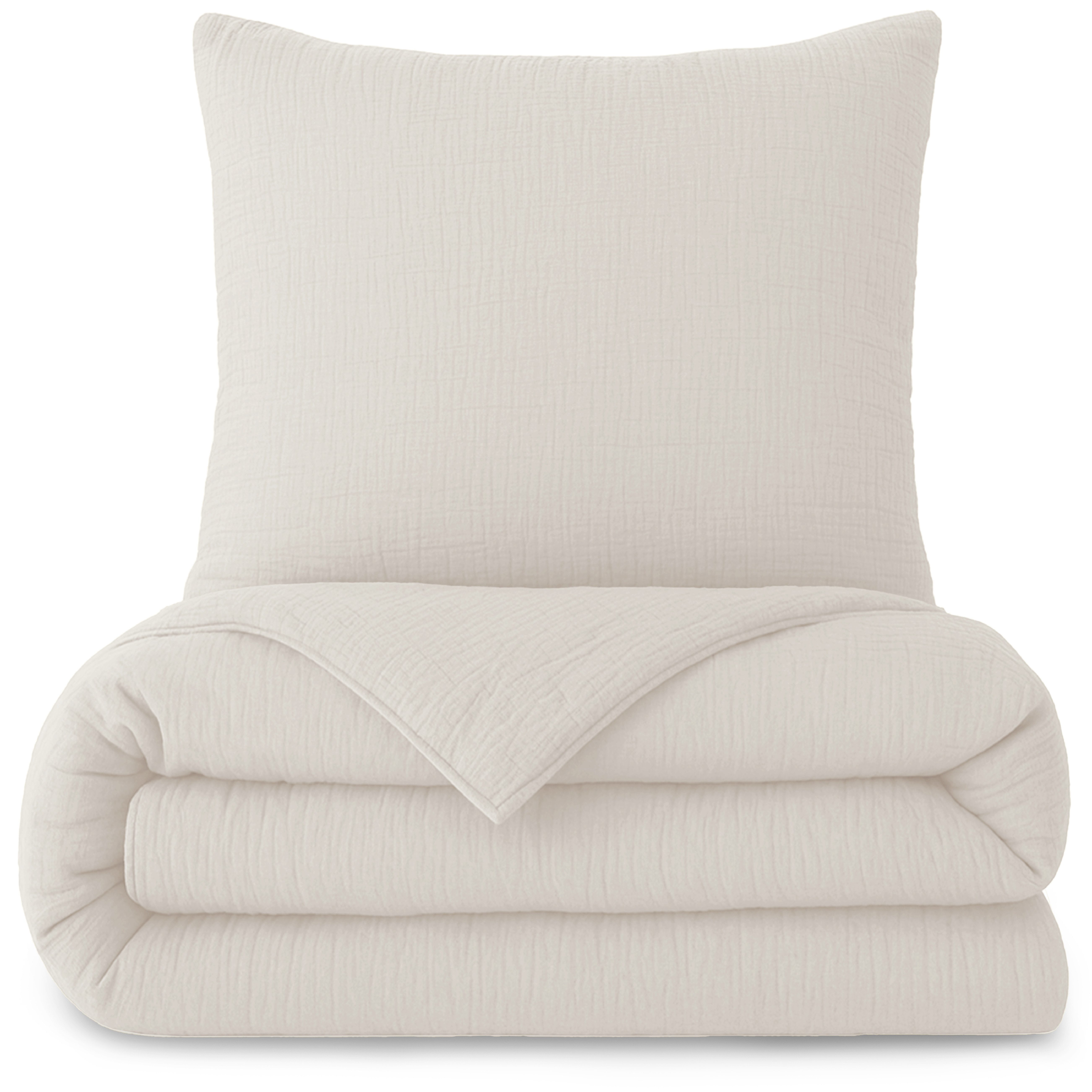 Laynenburg Bettwäsche Musselin aus 100% Baumwolle in 135x200 oder 155x220 cm, atmungsaktiv & bügelfrei – 2 lagig mit Reißverschluss & Haltebändern