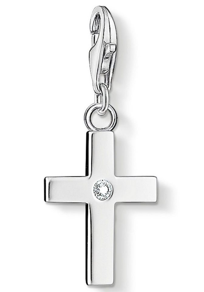 THOMAS SABO Charm-Einhänger Kreuz, mit Zirkonia (synth)
