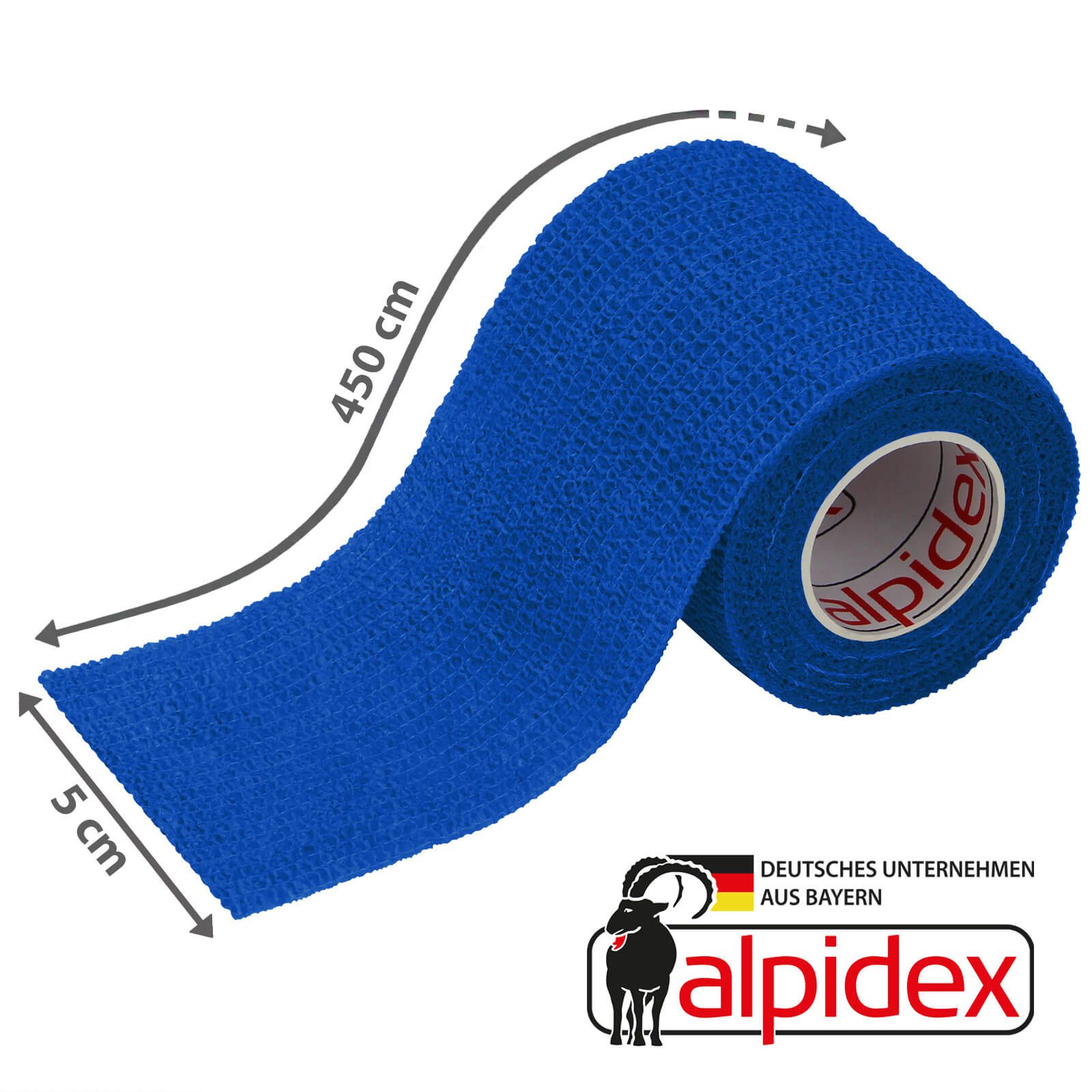 ALPIDEX Bandage 6 Rollen Haftbandage 5 cm x 4.5 m selbstklebender Verband