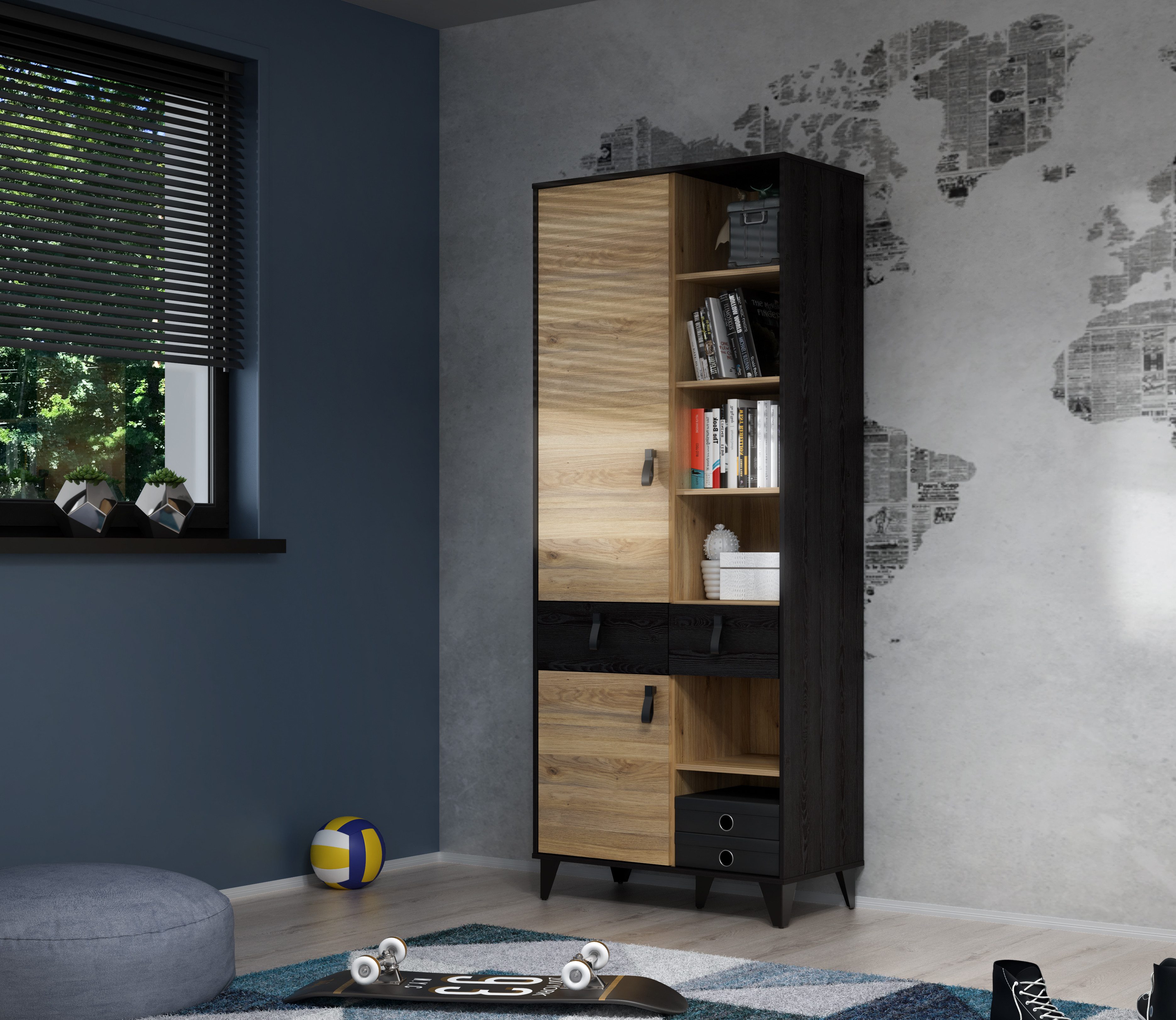 FORTE Stauraumregal Stauraumregal, viel Platz, Metallfüße, Schlaufengriffe günstig online kaufen