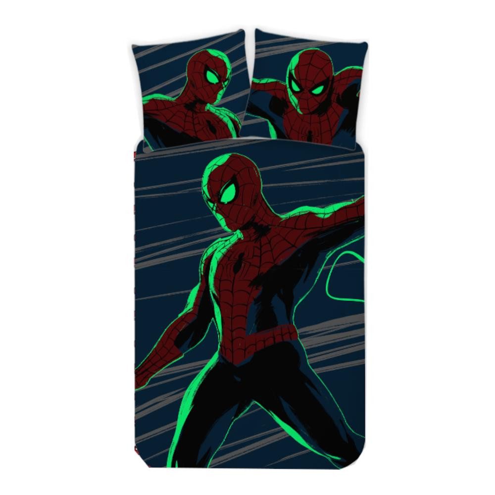 Spiderman Babybettwäsche Spiderman Baby- / Kleinkinder Bettwäsche in Blau, Glow in the Dark