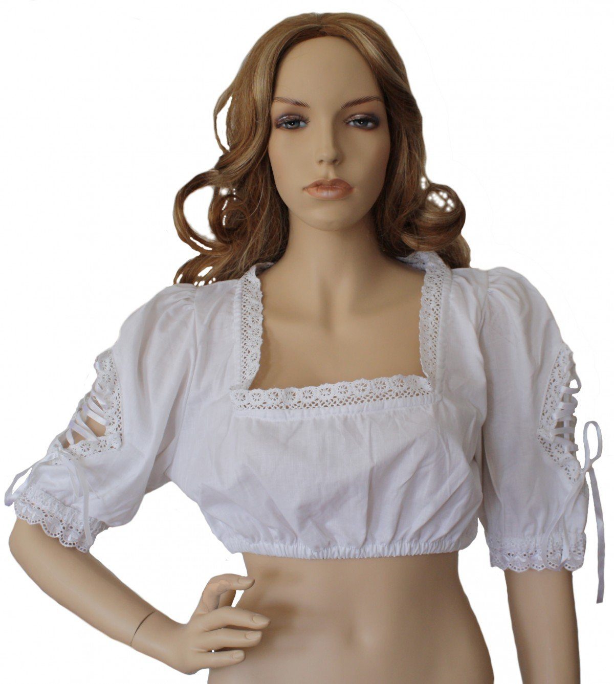 German Wear Dirndlbluse GW1504 Dirndl-bluse Trachtenbluse in Weiß Trachtenm günstig online kaufen