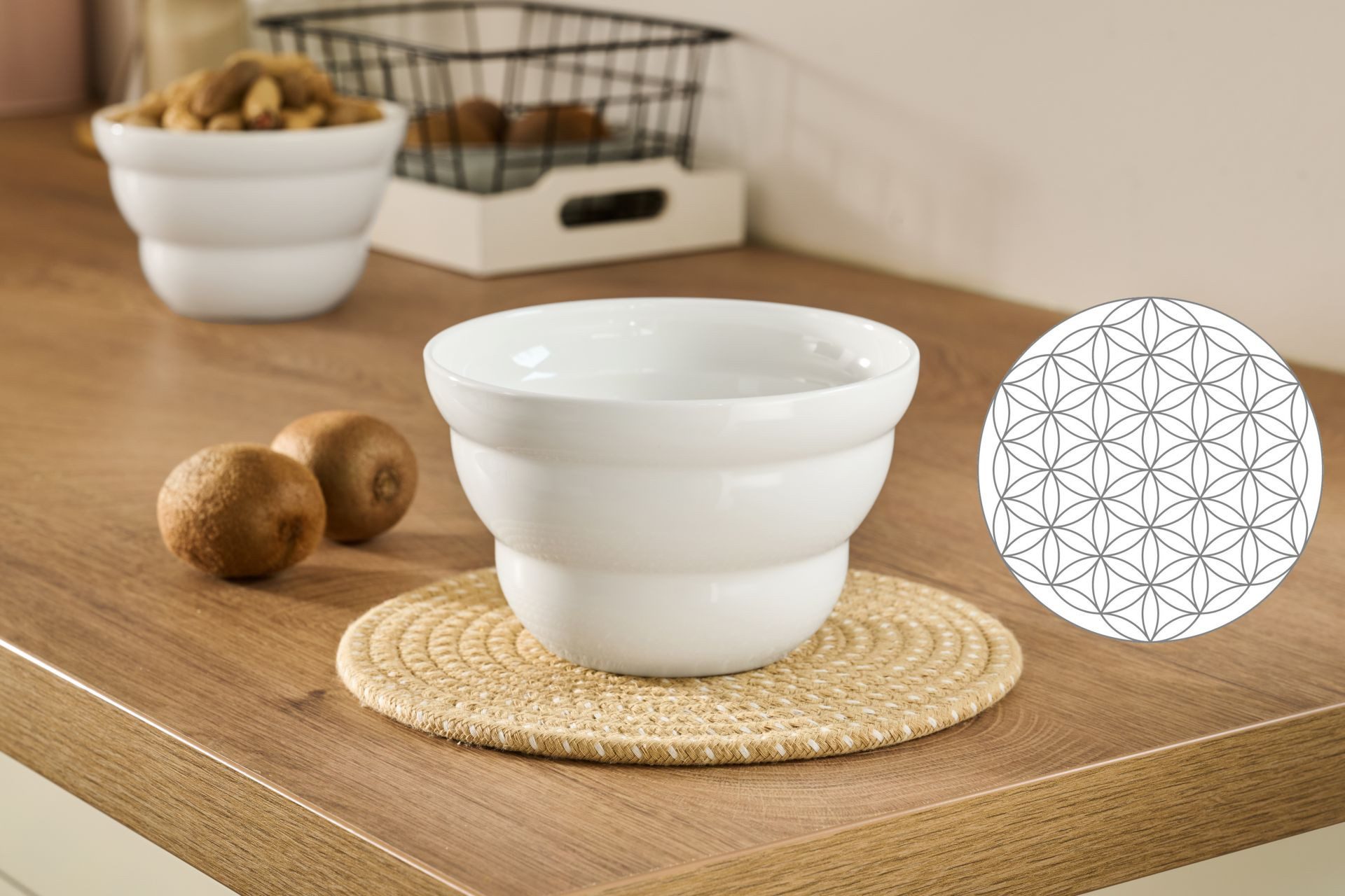 LivingDesigns Müslischale Shinno Blume des Lebens, Porzellan