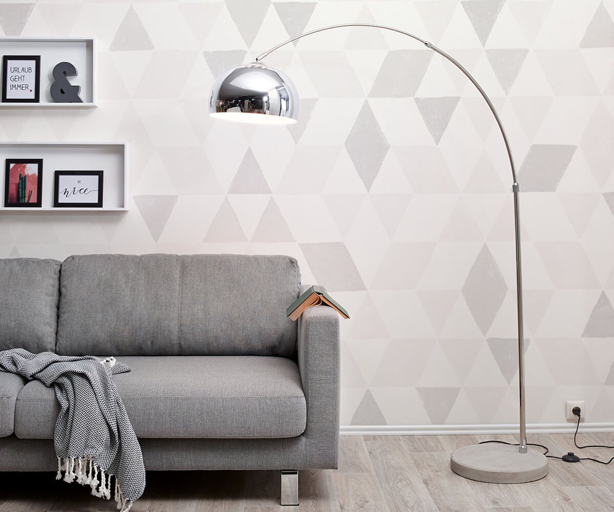 DELIFE Stehlampe Big-Deal, Eco Silber Betonfuß günstig online kaufen