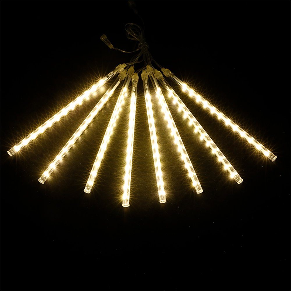 Warmes LED-Lichterkette Weiß Wasserdicht,Meteorschauer Dekolicht, Laybasic Regen LED-Lichterkette Außen Inner,30/50cm,Weihnachtsdeko Lichter,LED