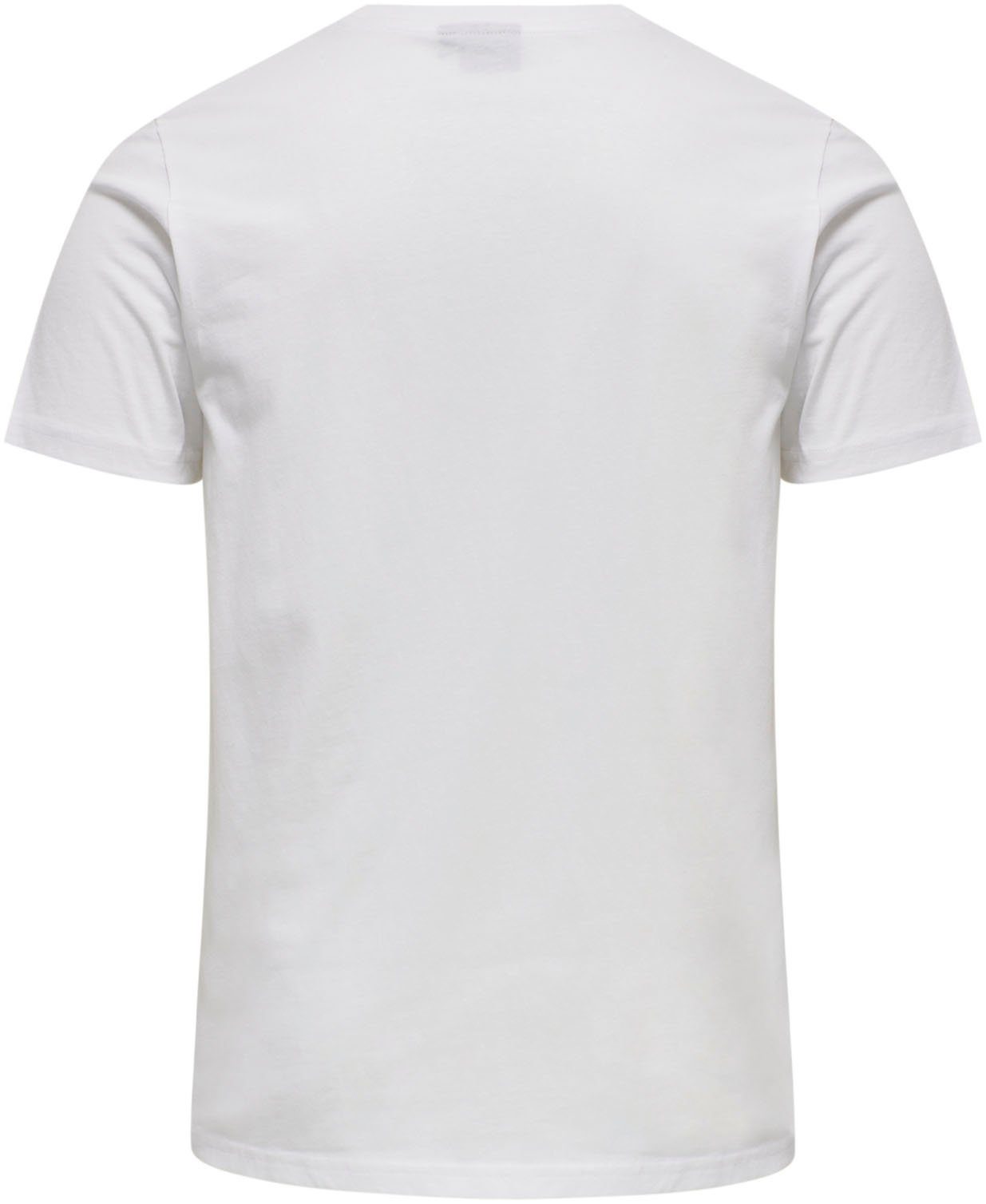 white hummel T-Shirt mit Logo Print