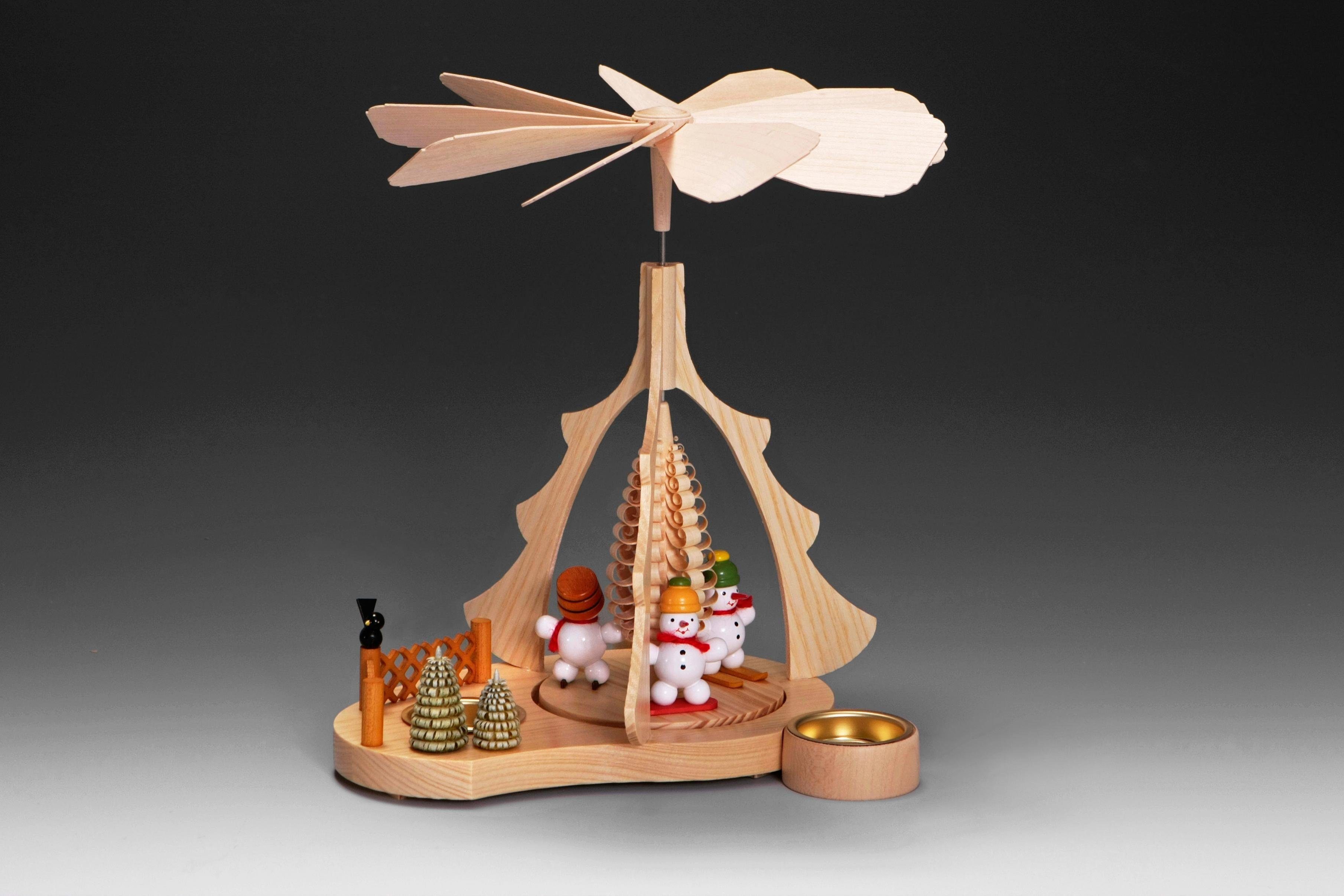 Albin Preissler Weihnachtspyramide Tischpyramide - Schneemänner, Weihnachtsdeko