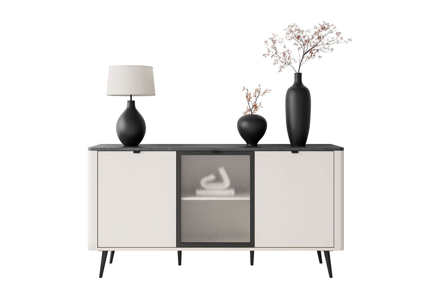 Lookway Kommode auf Füßen AUTUMN 2D1W mit Glasfront