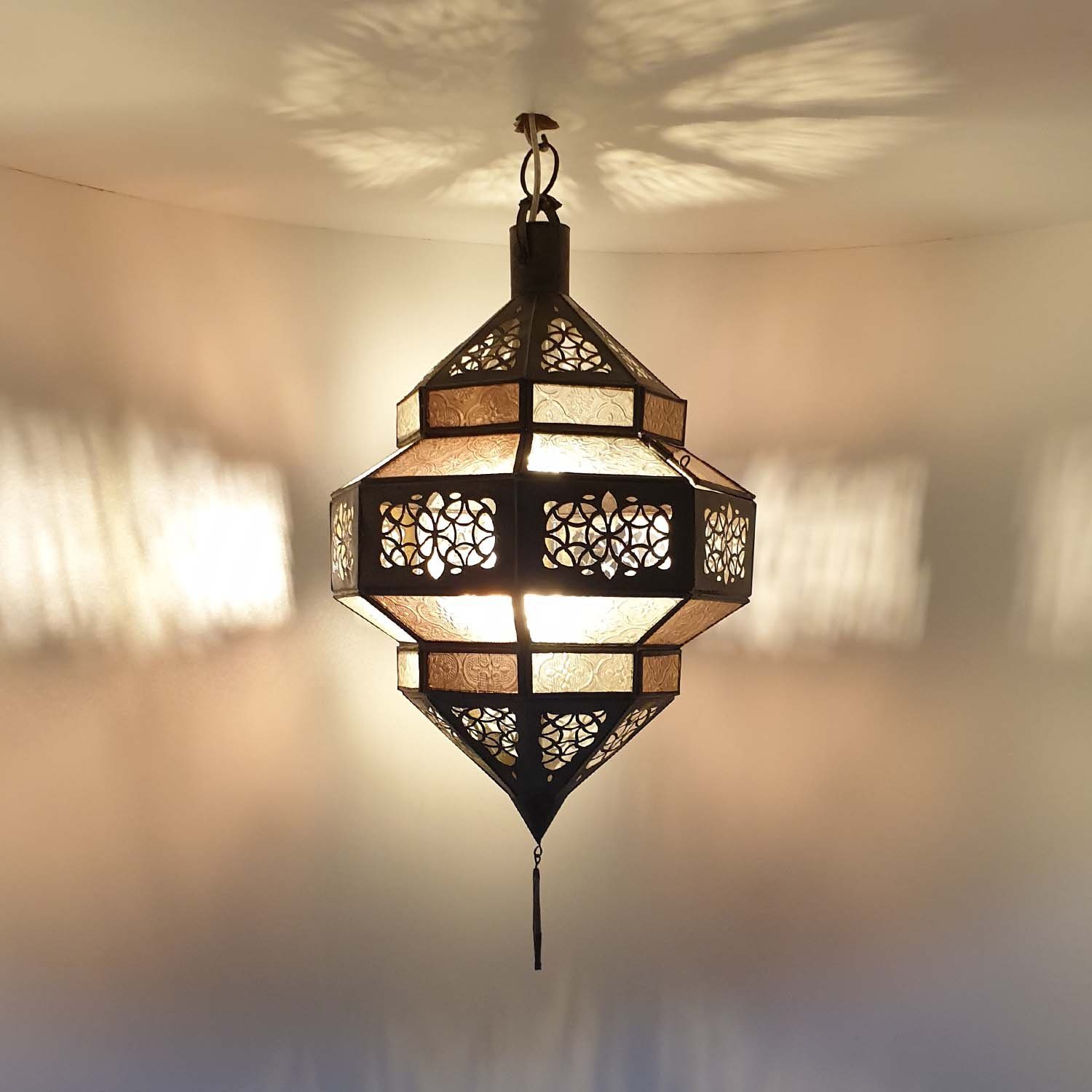 Casa Moro Nachttischlampe Orientalische Tischlampe Fahid in weiß Gold Ramadan  Lampe, ohne Leuchtmittel, Handmade