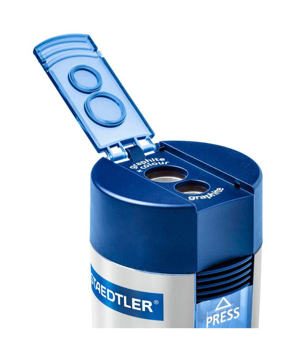 STAEDTLER Anspitzer STAEDTLER Dosenspitzer Design 512 (doppelt) blau, perfekt für Bleistifte und Farbstifte