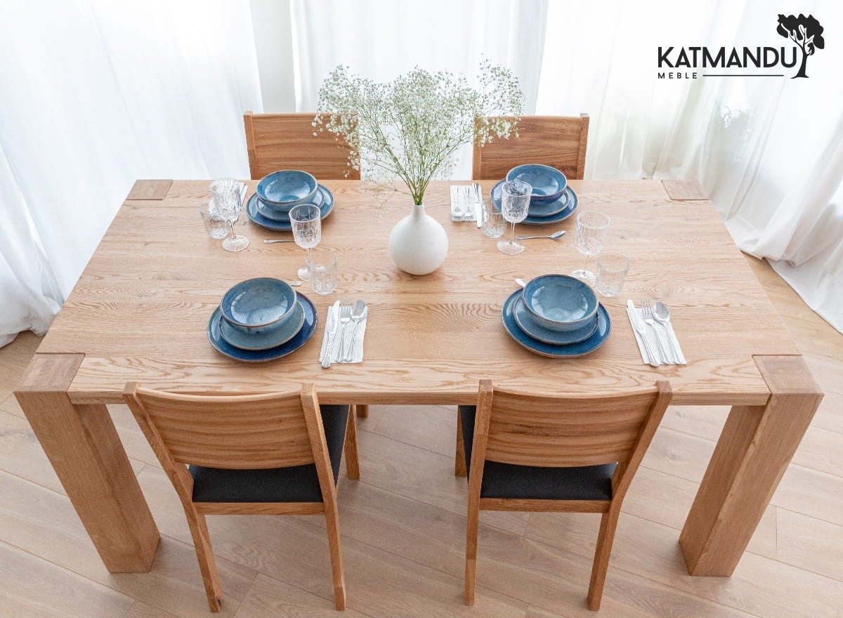 Katmandu Esstisch Esstisch Siena 180 × 90 cm Eiche – Massiver Esstisch, geölt, klassisch