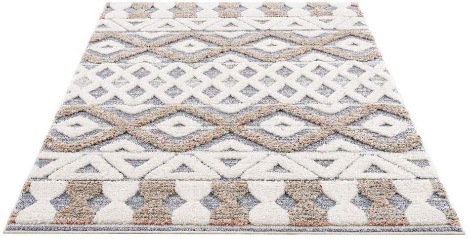 mm, Design Hochflor-Teppich Boho- rechteckig, 3050, Höhe: Carpet 3D-Effekt, Rauten Teppich, weich, besonders City, 20 Focus