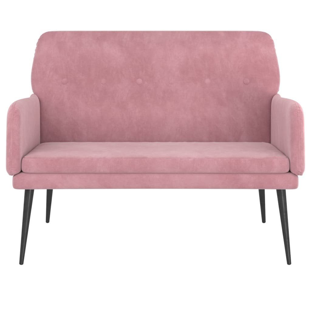 furnicato Sitzbank Rosa Samt 108 x 79 x 79 cm mit Metallgestell (1-St)