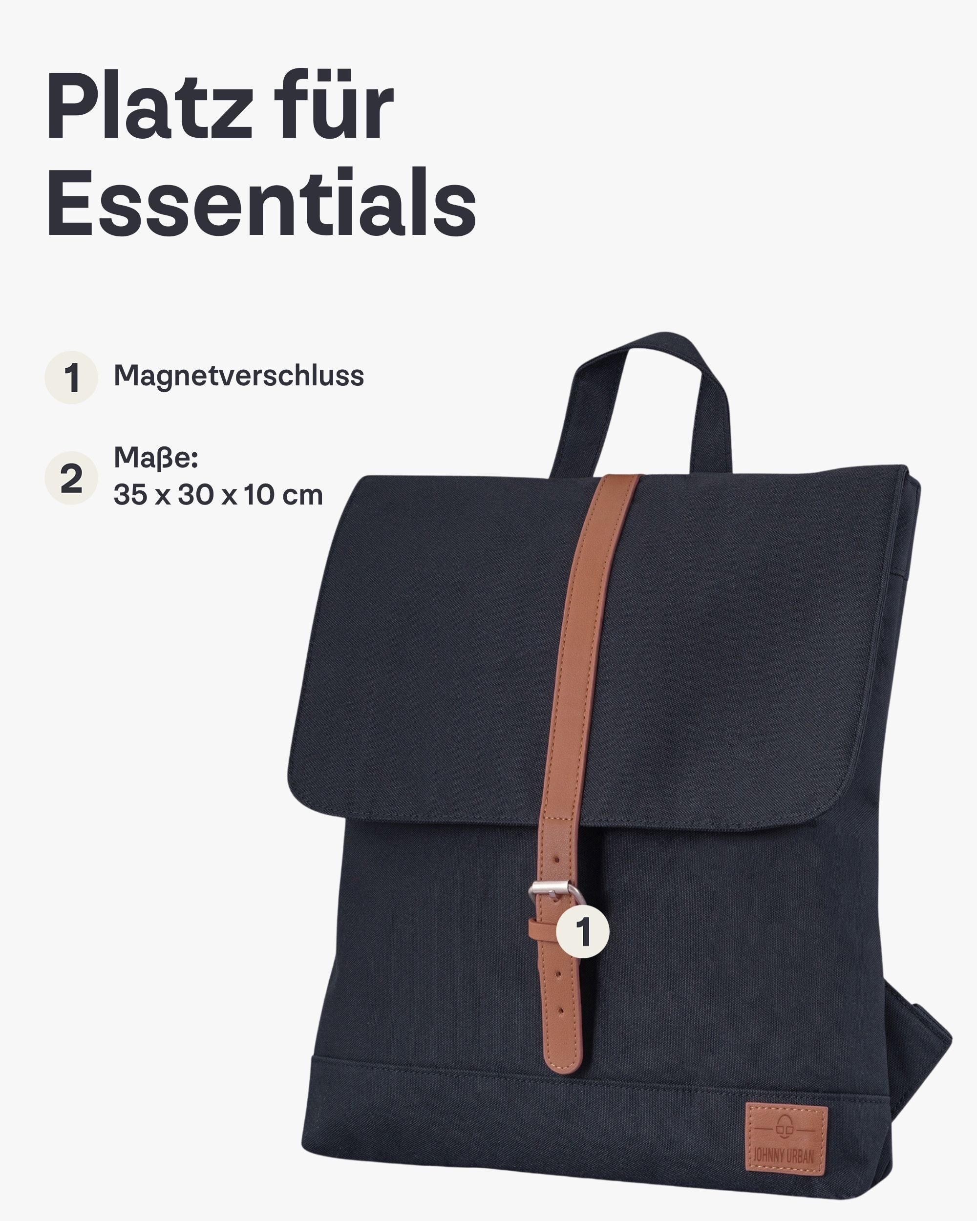 Johnny Urban Cityrucksack MIA Rucksack Damen, Tagesrucksack, Vordertasche, Laptopfach, Wasserabweisend