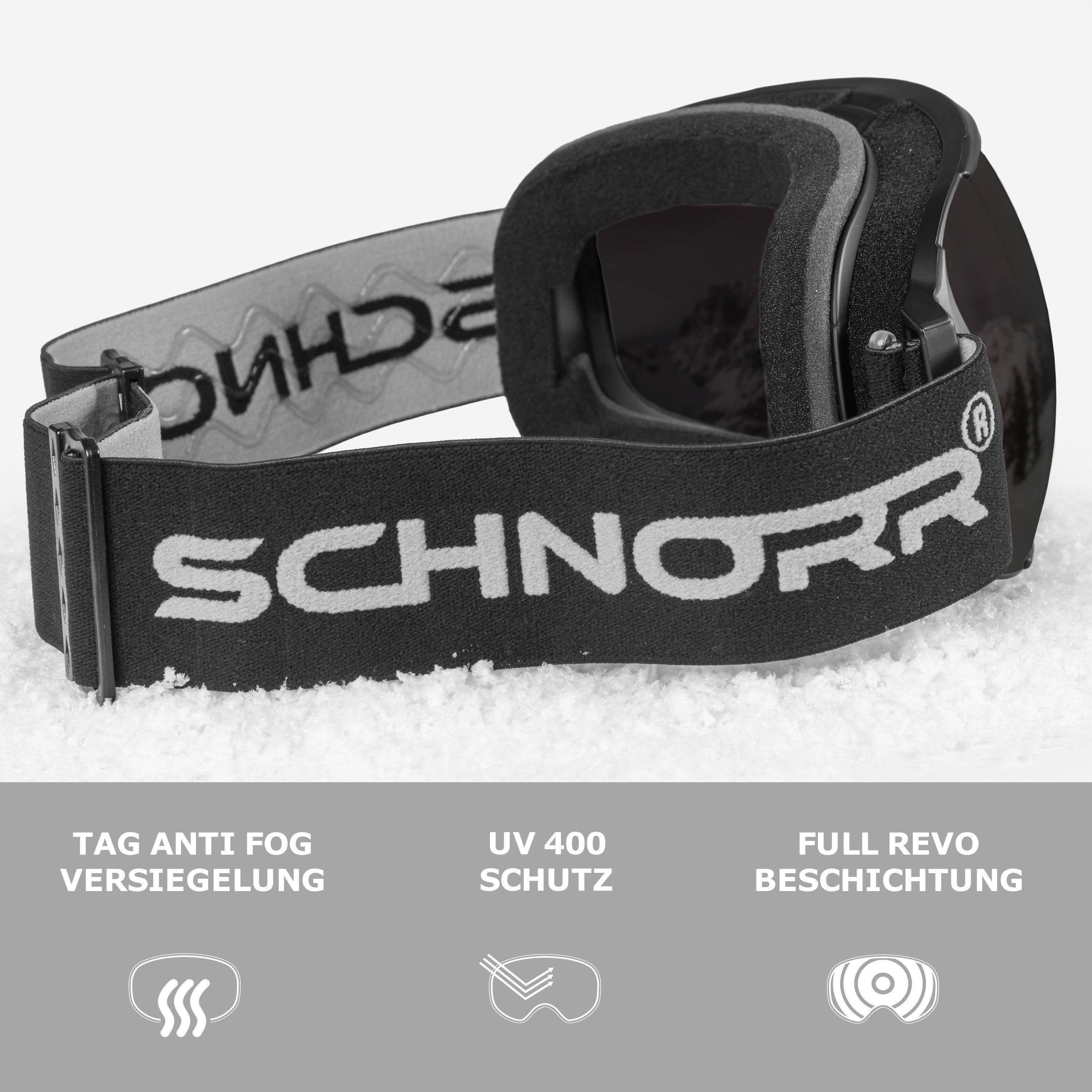 SCHNORR Sportbrille Schnorr Skibrille Kryos - Sphärisch, Dunkel Grau (S4), getönt, Anti-, (1-St), Dunkelgrau getönt (S4) – Bild 3 von 5