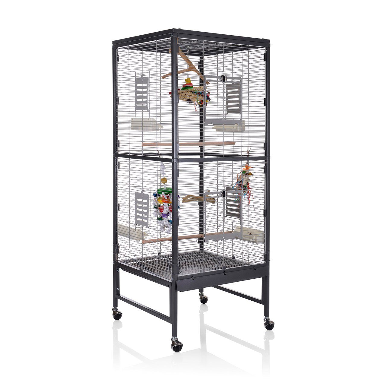 Montana Cages Vogelkäfig Casa 60 Vogelkäfig für kleine Vogelarten wie Sittiche und ähnliche, (BxTxH): ca. 60 x 60 x 155cm, Zink- und Schwermetall-frei, Ungiftig