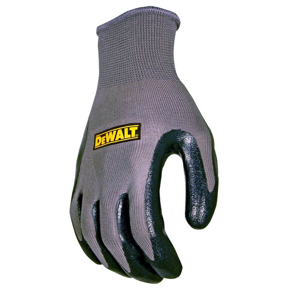 DeWalt Montage-Handschuhe Set DPG66LEU Arbeitshandschuh Nitril Größe L (Nr.  10) 4-er Pack Schutzhandschuhe, Arbeitshandschuh, Gartenhandschuh,  Arbeitsschutz, haftende Nitril-Beschichtung der Handfläche für sicheren  Griff