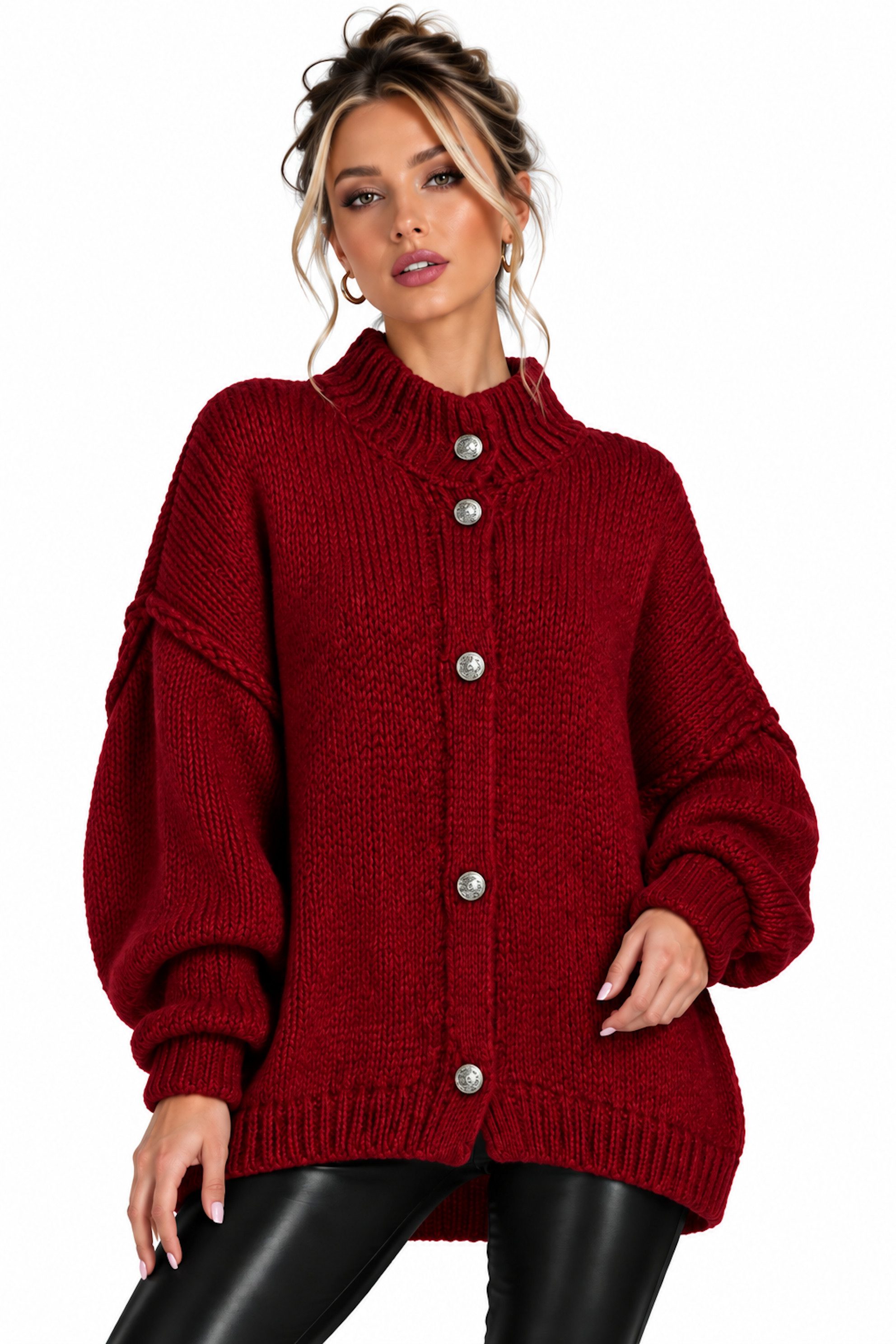Worldclassca Cardigan WORLDCLASSCA Cardigan Oversize Strickjacke mit Knöpfen Fashion Pulli Neue Kollektion - Stilvolle und gemütliche Strickmode für Damen