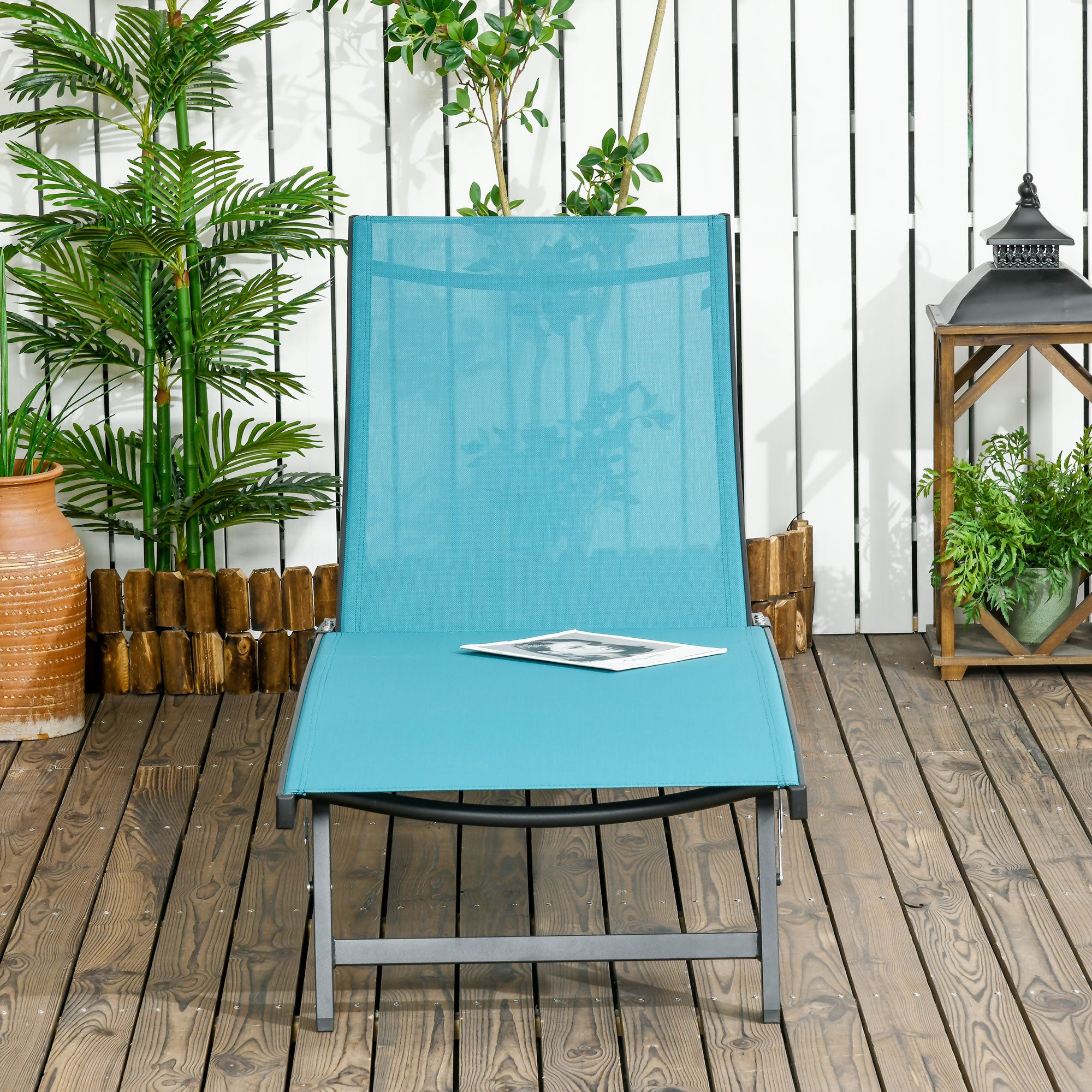 Outsunny Gartenliege Relaxliege mit verstellbarer Rückenlehne, günstig online kaufen