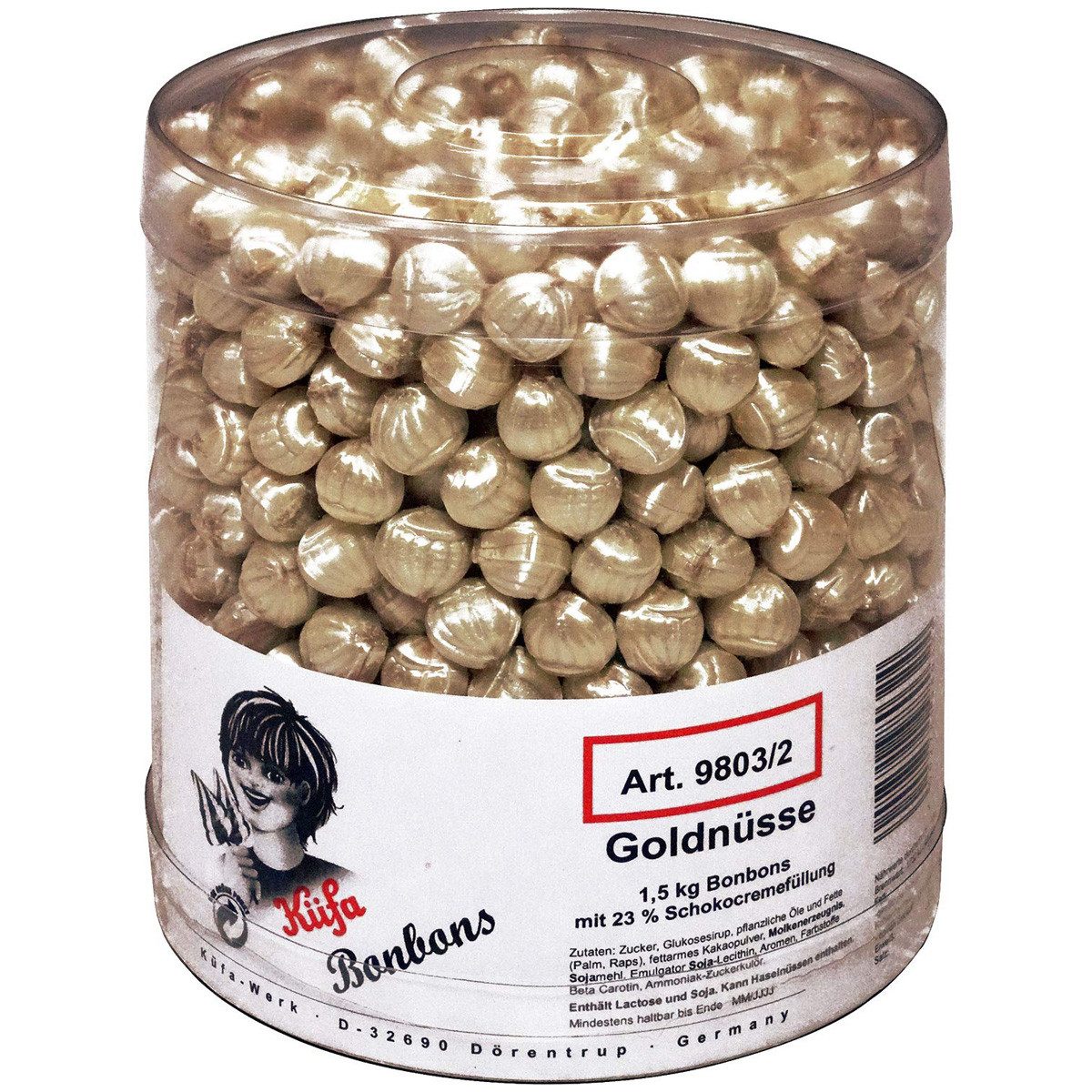 KUEFA Süßigkeit, Küfa Goldnüsse Karamell Bonbons mit Schokoladencremefüllung 1500g