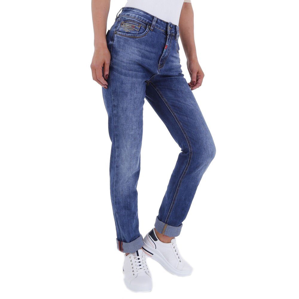 Damen Jeans Ital-Design Skinny-fit-Jeans Damen Freizeit Stretch Skinny Jeans in Blau