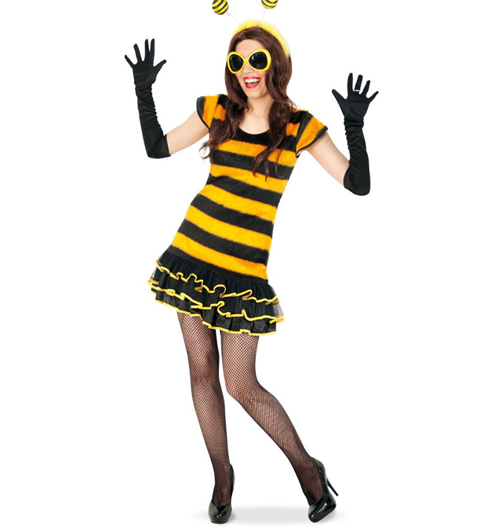 Fries Kostüm Damen Bienen Kostüm Kleid Karneval Fasching Halloween