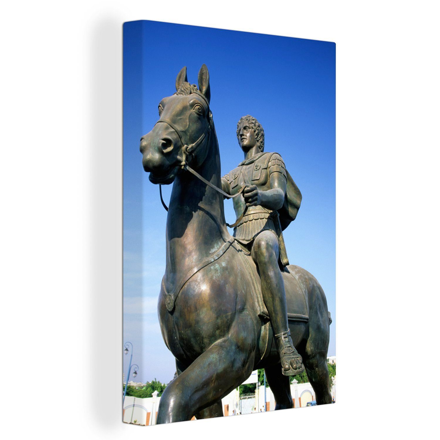 OneMillionCanvasses® Leinwandbild Eine Bronzestatue von Alexander dem Großen, (1 St), Leinwandbild fertig bespannt inkl. Zackenaufhänger, Gemälde, 20x30 cm