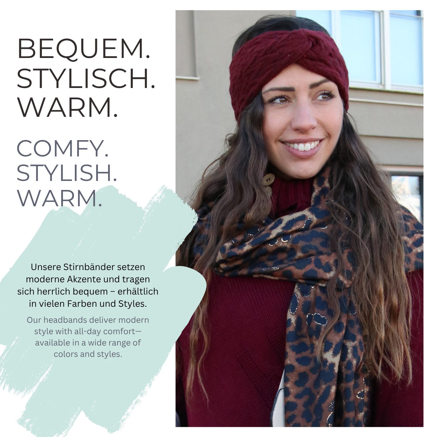 styleBREAKER Stirnband Strick Stirnband mit Zopfmuster und Twist Knoten (1-St)