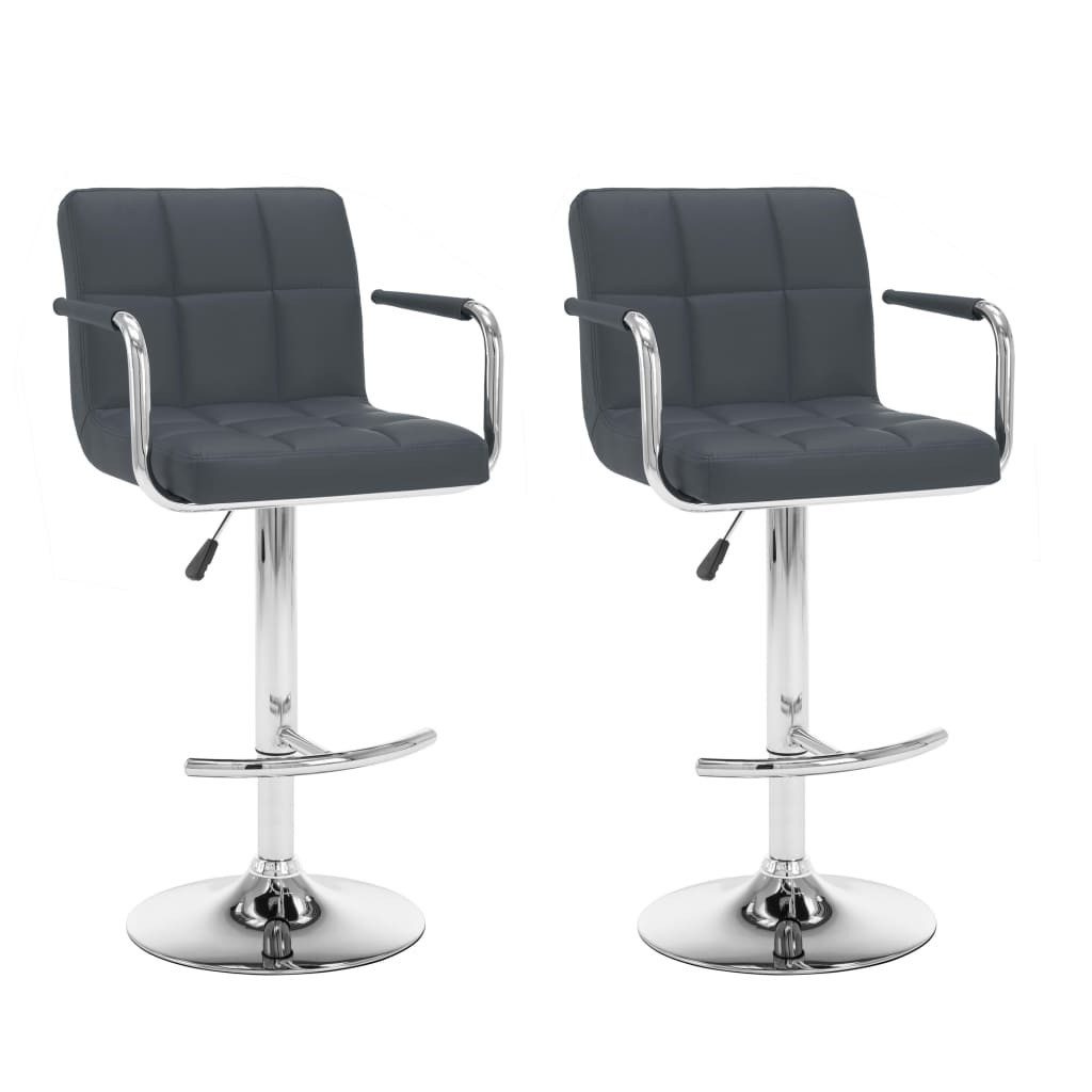 Barhocker Barhocker 2 Stk. Grau Kunstleder