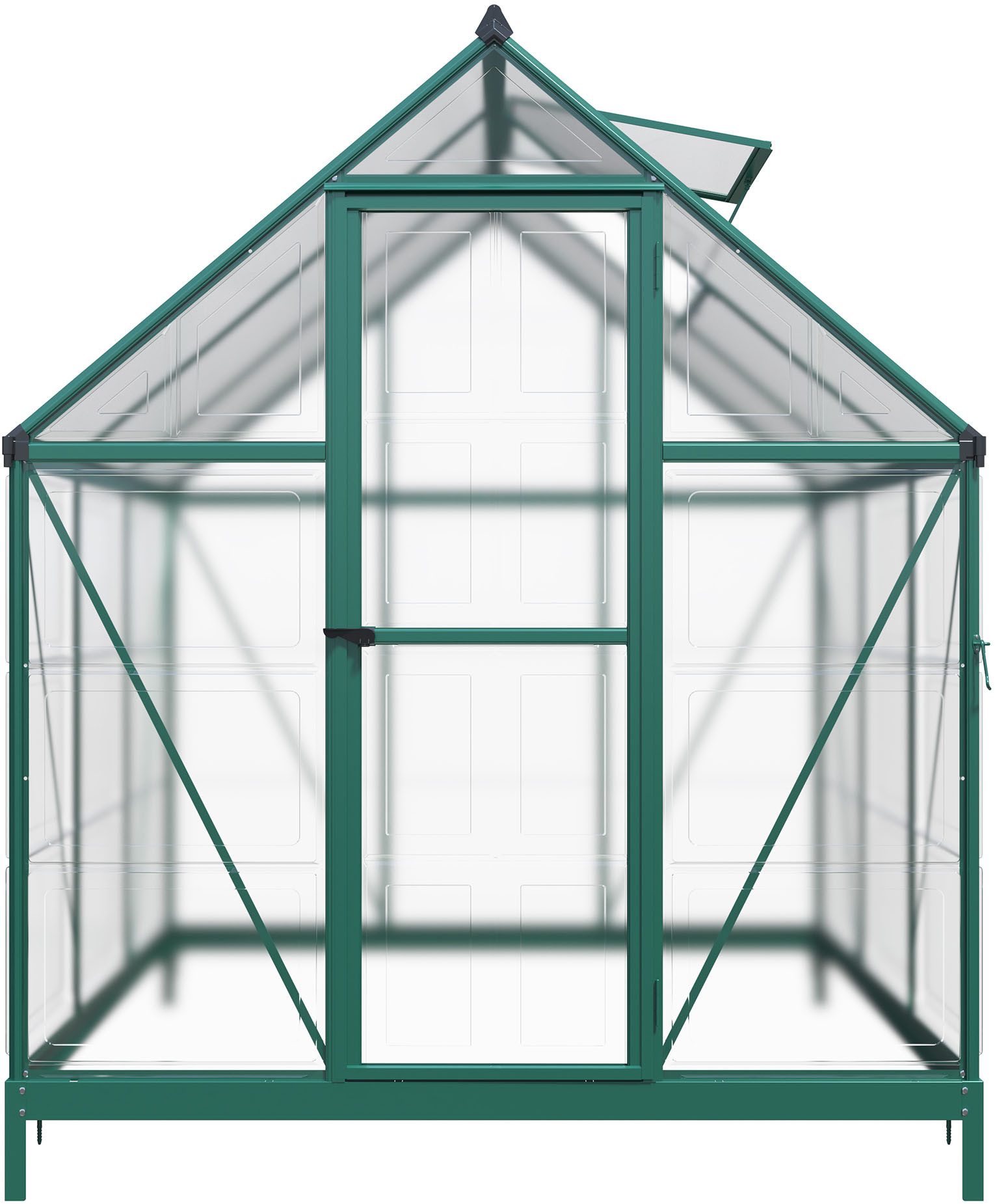 KONIFERA Gewächshaus Sunny, BxTxH: 182 x 182 x 208 cm, 7 mm Wandstärke, Komplett-Set