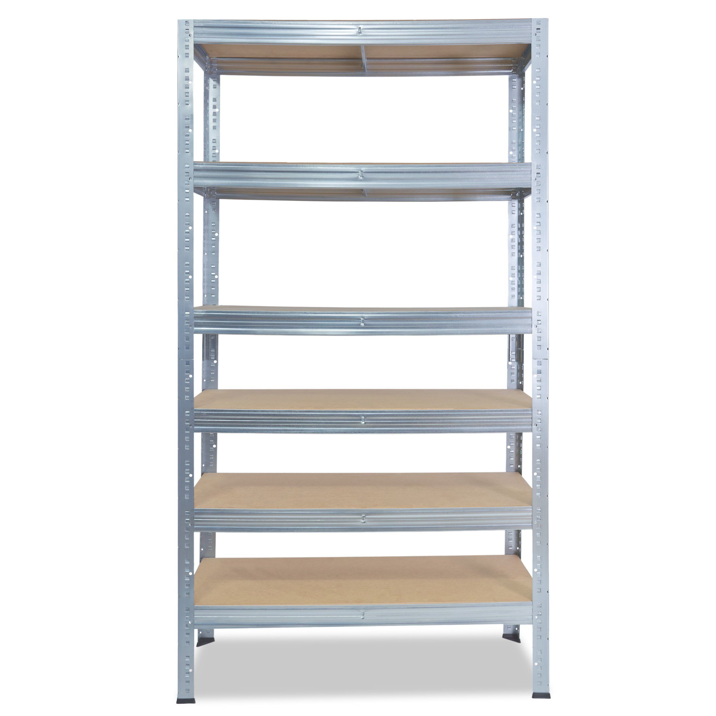 & Steckregal 155x80x40cm Kellerregal, Metallregal 6 shelfplaza Schwerlastregal mit 166kg als Werkstattregal Lagerregal, Tragkraft, je Regale Böden Regal verzinkt, Metall Garagenregal, PROFI,