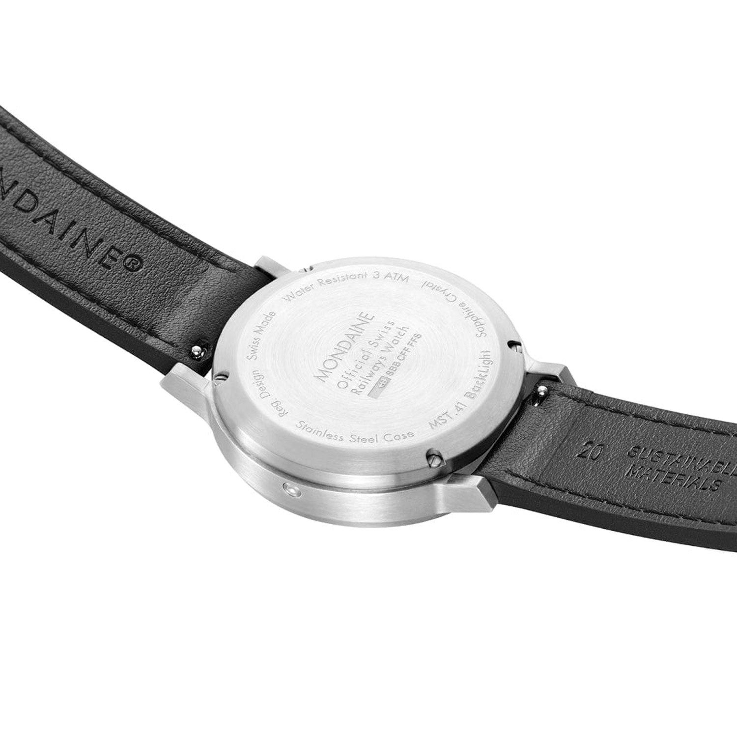 MONDAINE Quarzuhr MST.4101B.LBV.2SE, Herrenuhr stop2go mit Lederband 41 mm