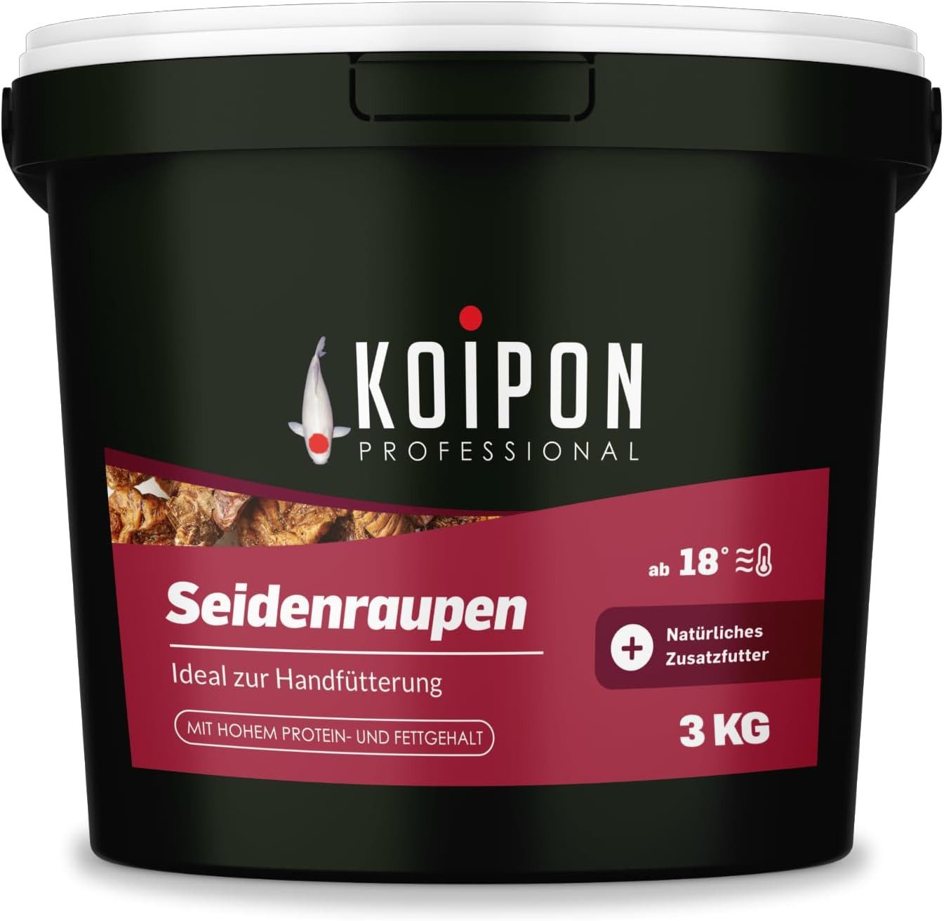 KOIPON KOIPON Seidenraupen getrocknet Naturfutter Leckerli für Koi, Trockenfutter für: Koi, Goldfische, Teichfische, Zierfische, Naturfutter, Handfütterung, Hoher Proteingehalt, Made in Germany