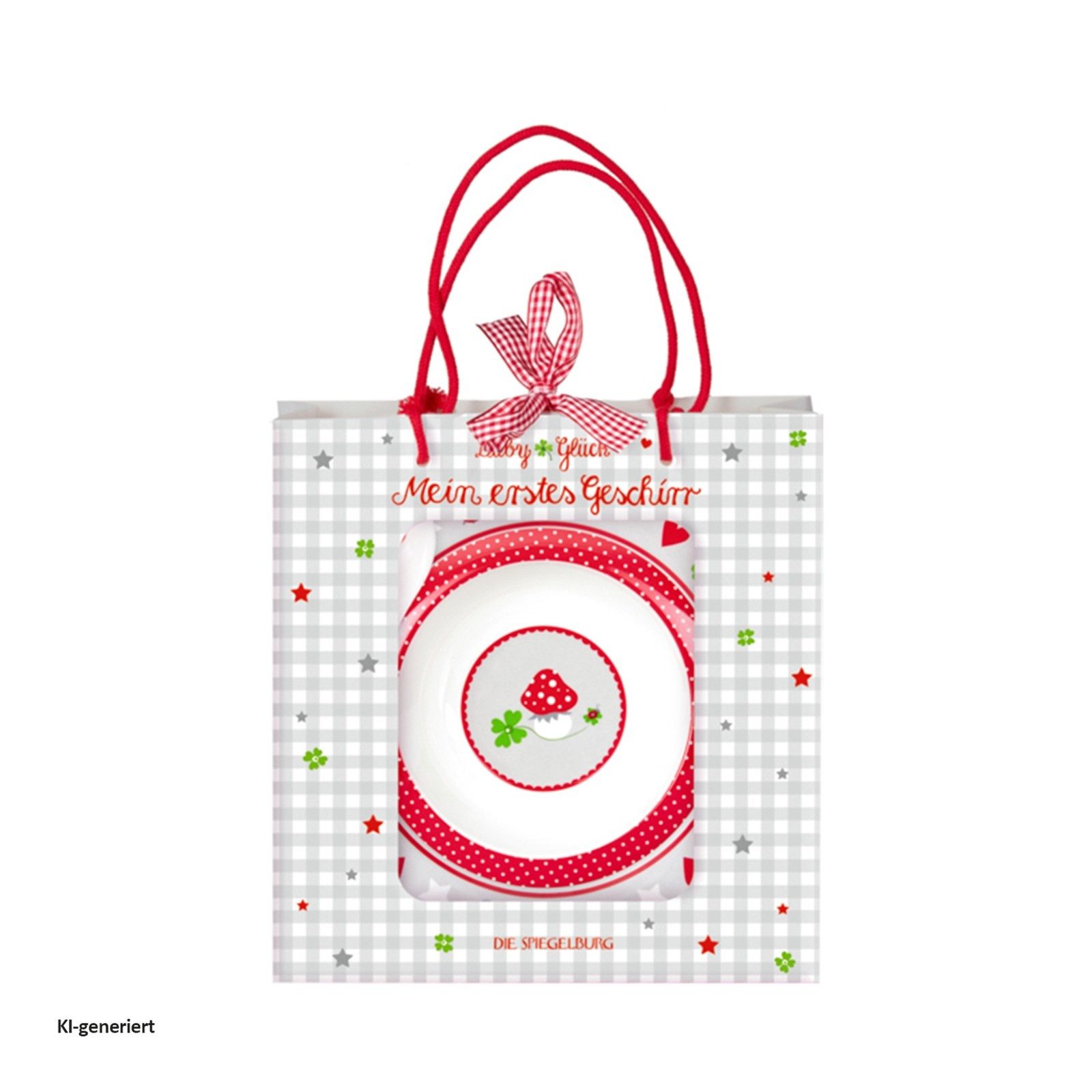 COPPENRATH DIE SPIEGELBURG Kinderbesteck Mein erstes Geschirr Baby Glück (3-tlg), Kunststoff, 1 Teller, 1 Schale, 1 Löffel in einer schönen Geschenkverpackung