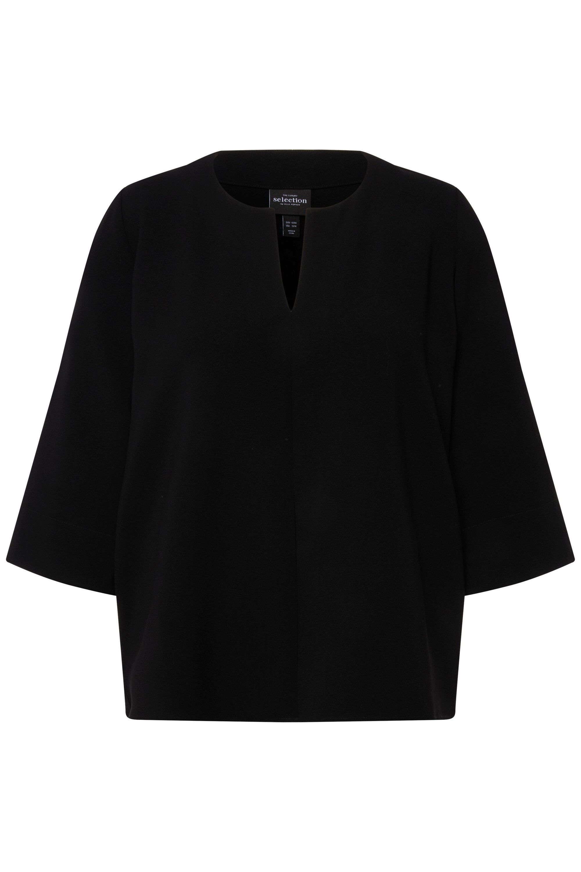 Ulla Popken Tunika Tunika Acetat Tunika-Ausschnitt Kellerfalte günstig online kaufen