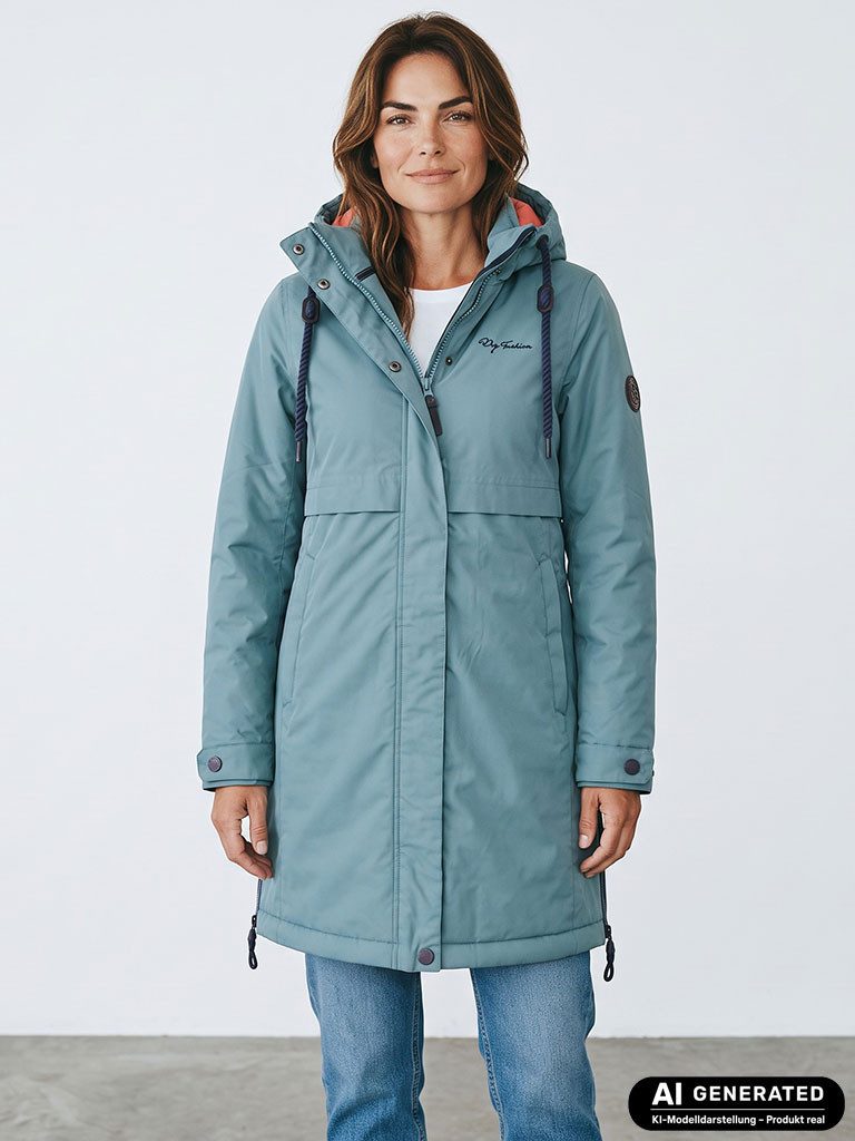 Dry Fashion Funktionsmantel Alaska Damen Funktionsjacke Outdoorjacke - Damenmantel gefüttert Mantel wind- & wasserdicht, Atmungsaktiv, Verschweißte Nähte, Kapuze