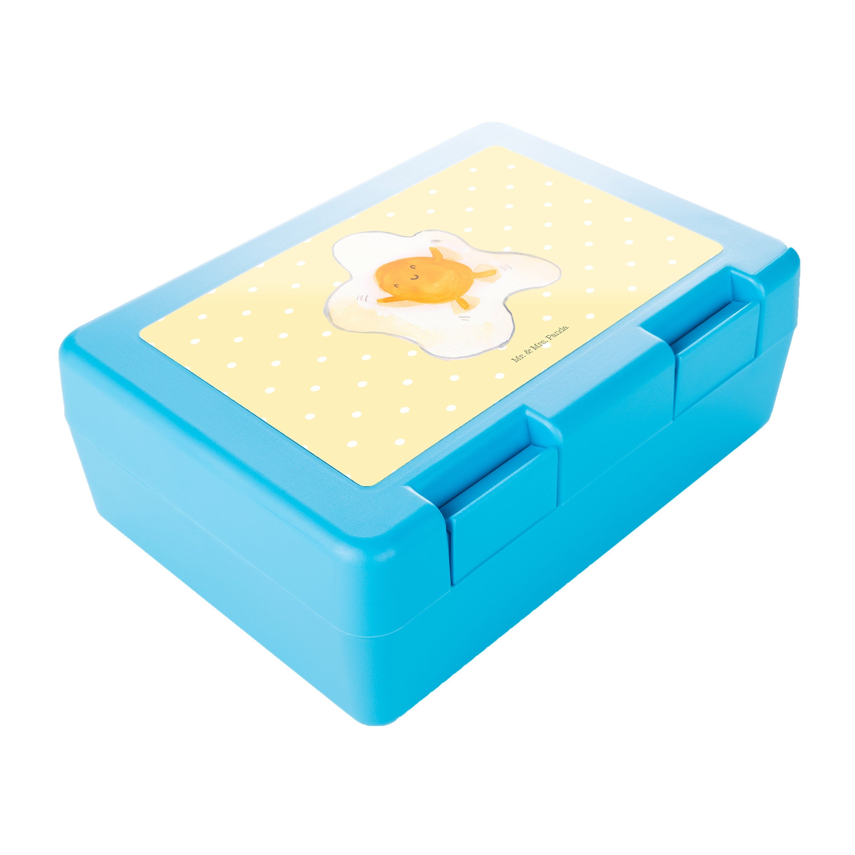 Brotzeitbox, Spiegelei Kunststoff, Geschenk, - Schön, Panda - Gelb Brotbox, (1-tlg) Gut, Butterdose Mrs. & Mr. Premium Pastell