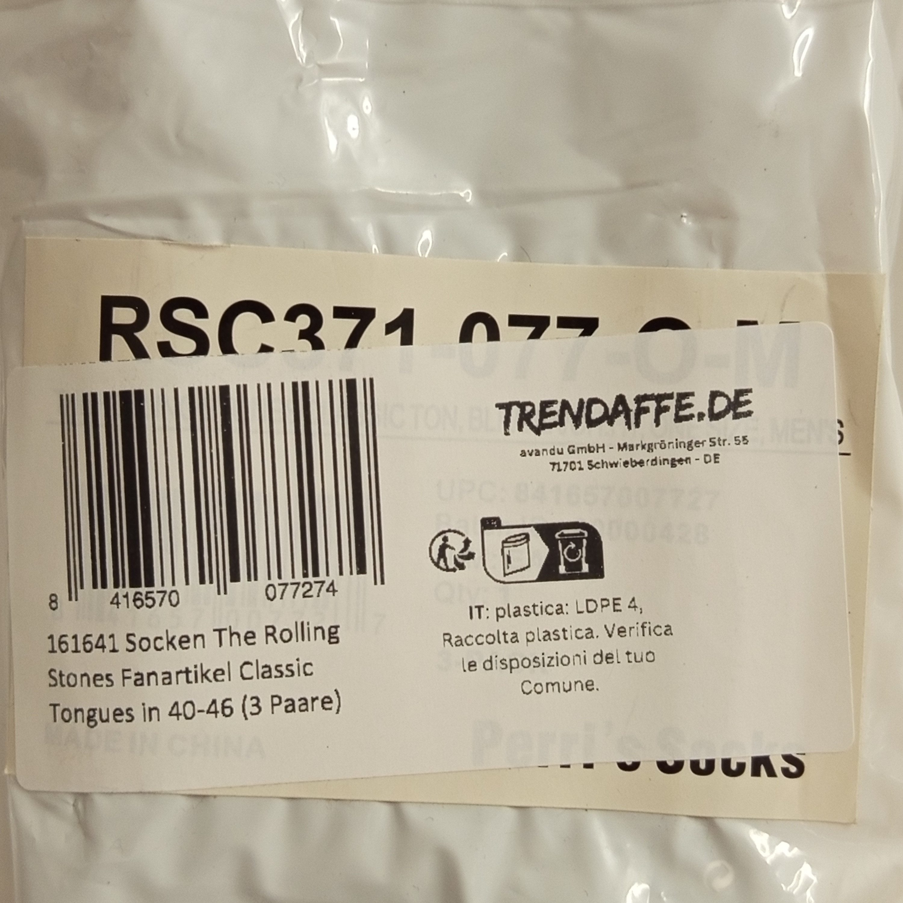 Perri's Socks Freizeitsocken Socken The Rolling Stones Fanartikel Classic Tongues in 40 46 (3