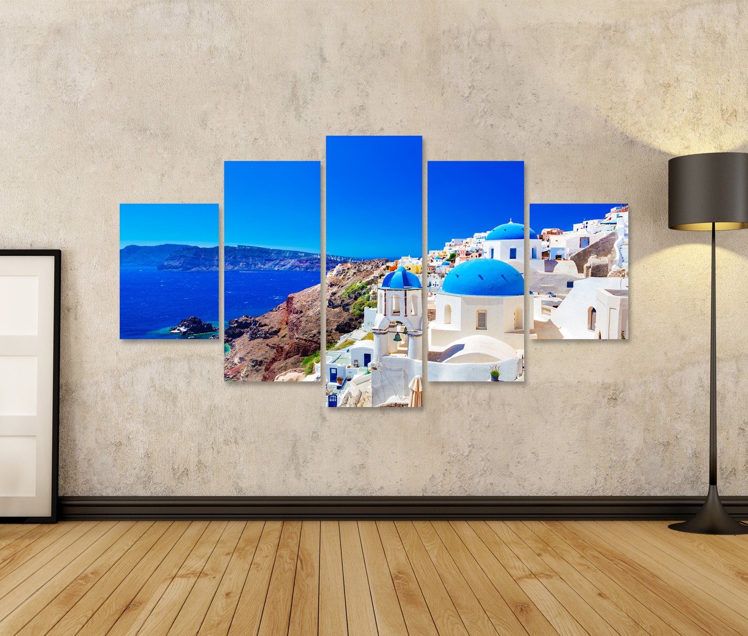 islandburner Leinwandbild Bild auf Leinwand Oia Stadt Auf Der Insel Santori günstig online kaufen