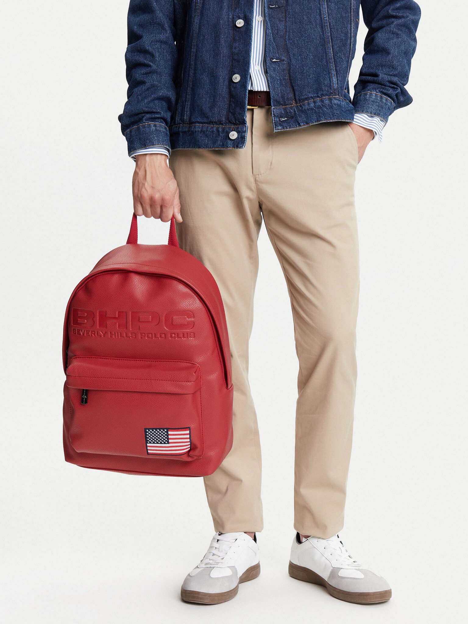 BEVERLY HILLS POLO CLUB Freizeitrucksack Beverly Hills Polo Club Herren-Rucksack Rot BHPC-H-001-08