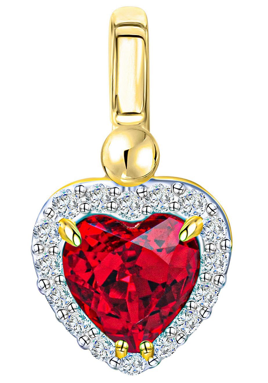Firetti Herzanhänger Schmuck Geschenk Gold 375 Halsschmuck Anhänger Herz, mit Zirkonia (synth)