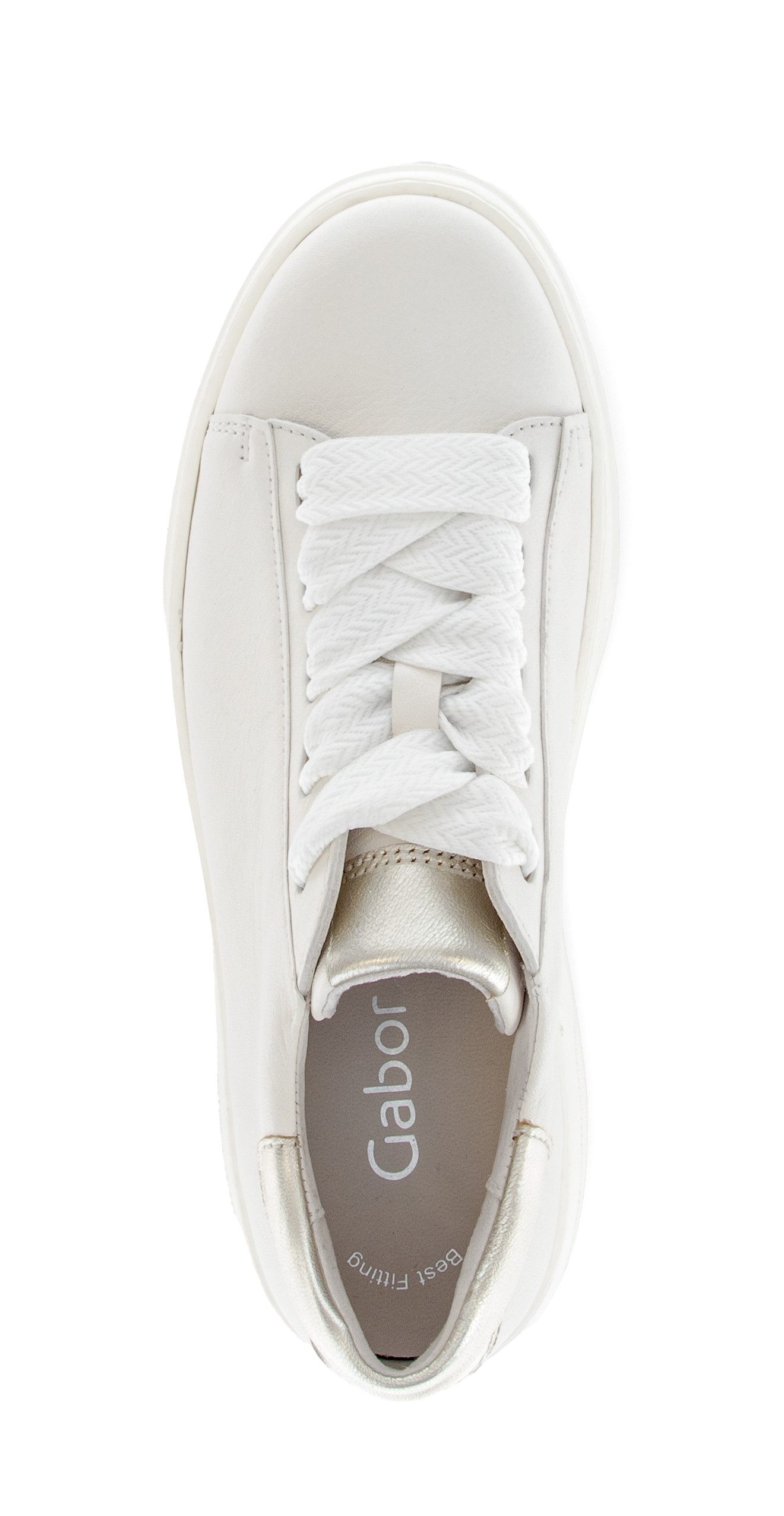 Gabor Plateausneaker, Freizeitschuh, Halbschuh, Schnürer mit Kontrastbesatz an der Ferse